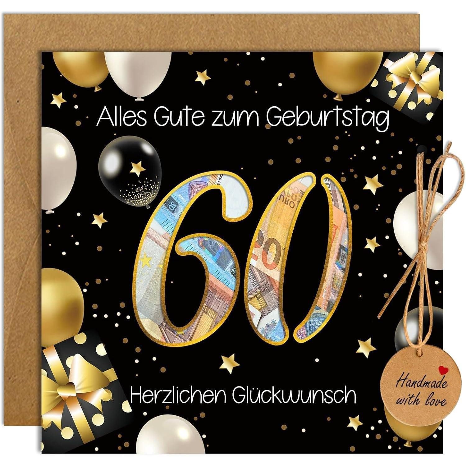 LuxusKollektion Geburtstagskarte Geldgeschenke 60 Geburtstag Karte Mann Frau Geldgeschenke