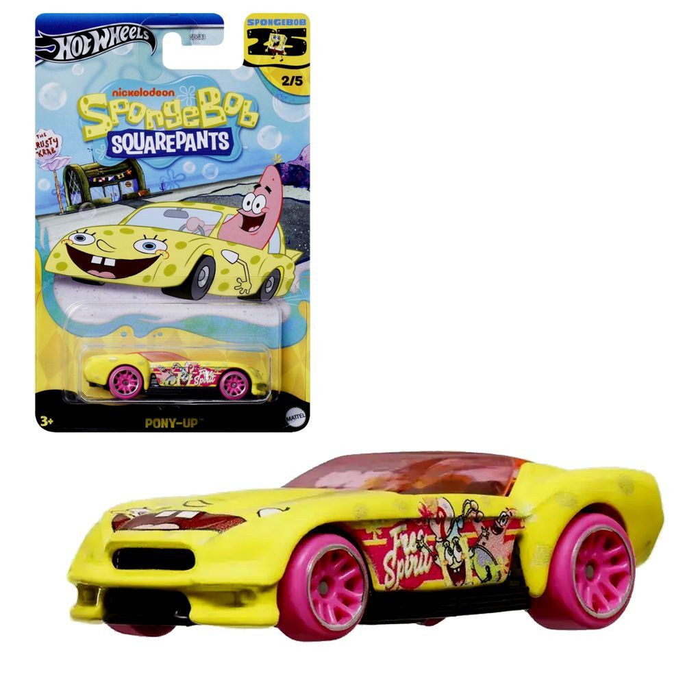 Hot Wheels Spielzeug-Rennwagen Pony-Up Hot Wheels Fahrzeug Spongebob 25 Jahre Mattel HRV53
