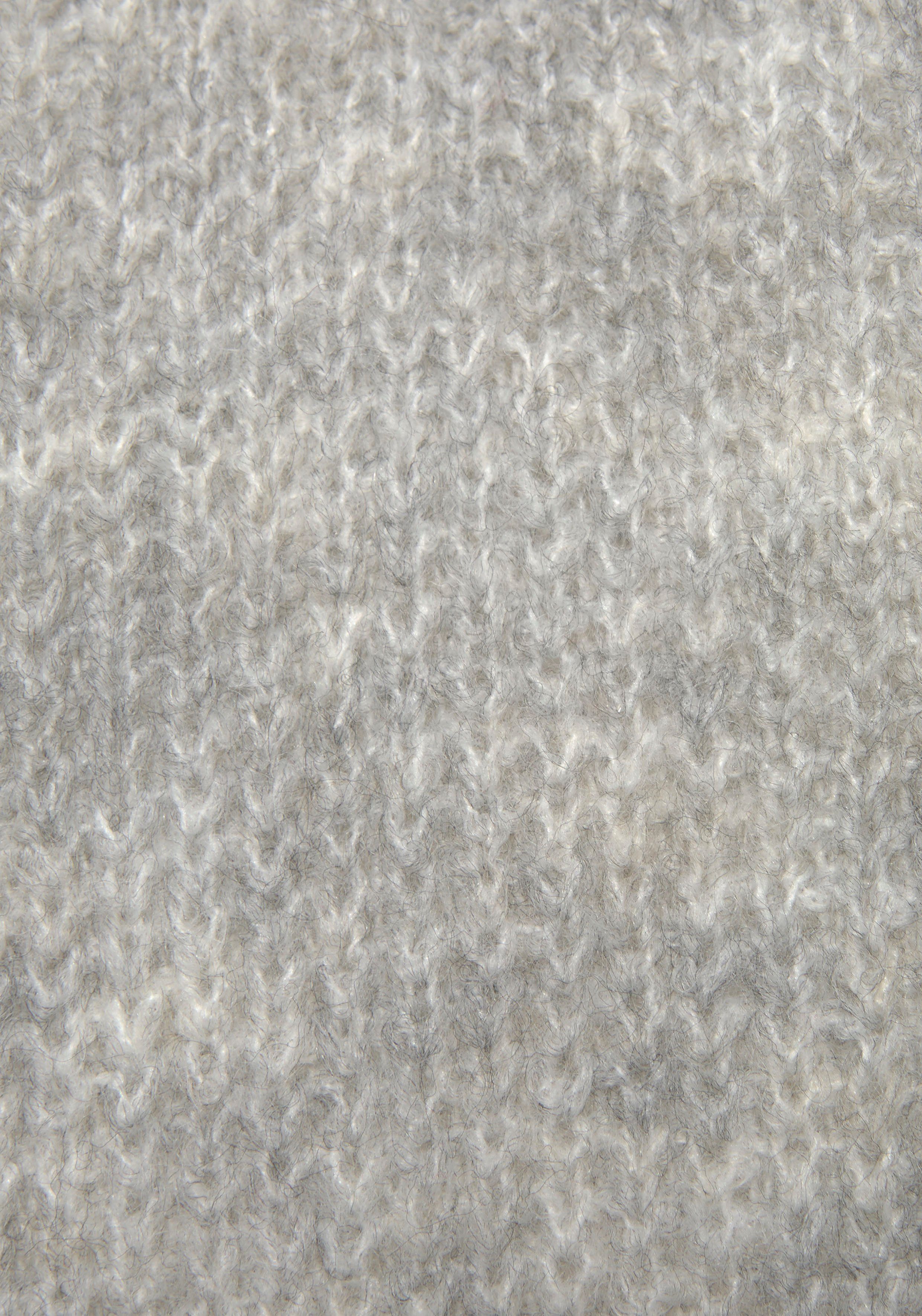 LASCANA grau-meliert im Zierperlen mit Rücken V-Ausschnitt-Pullover