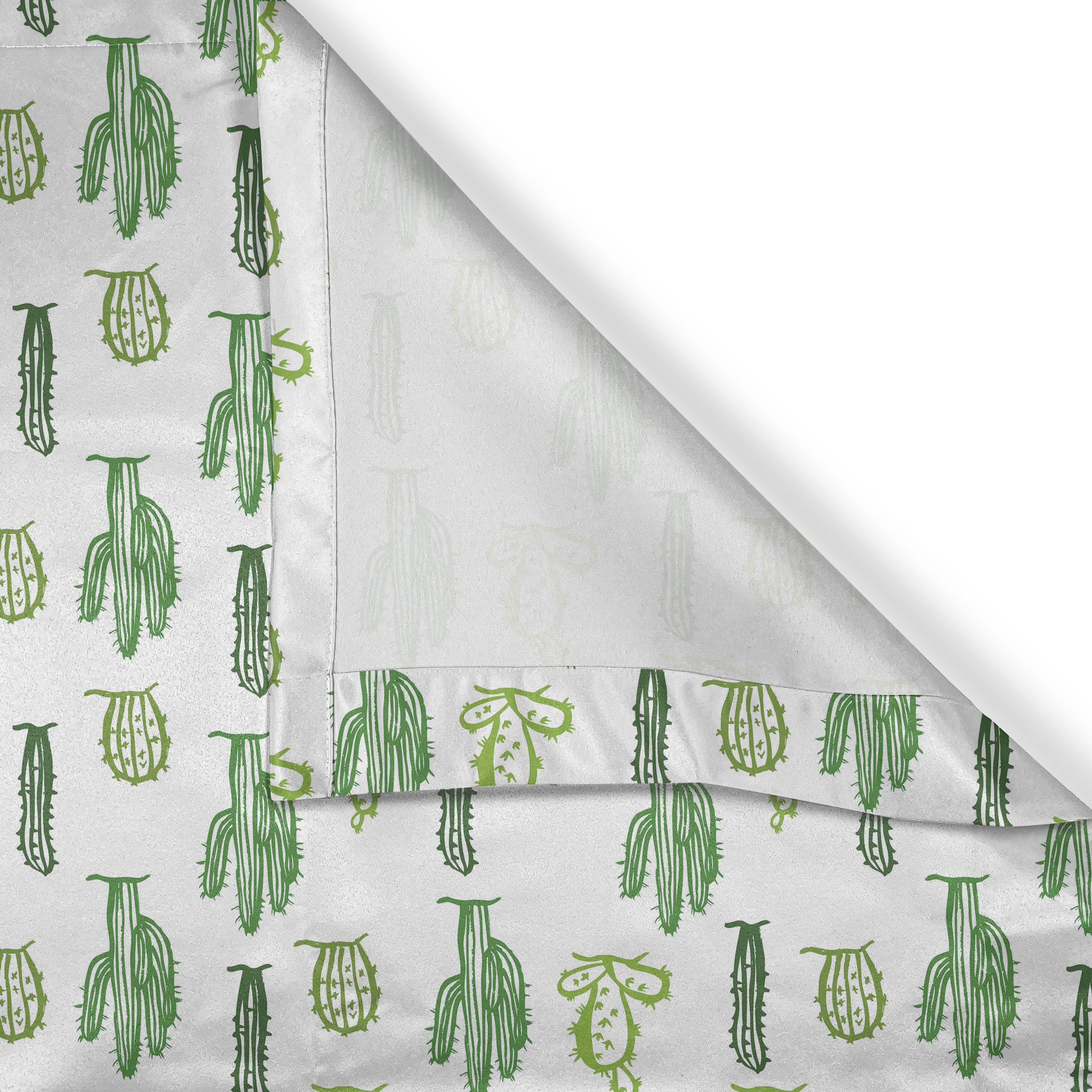 Kaktus 2-Panel-Fenstervorhänge Wohnzimmer, Schlafzimmer Doodle Abakuhaus, Cartoon Flora Gardine Dekorative für