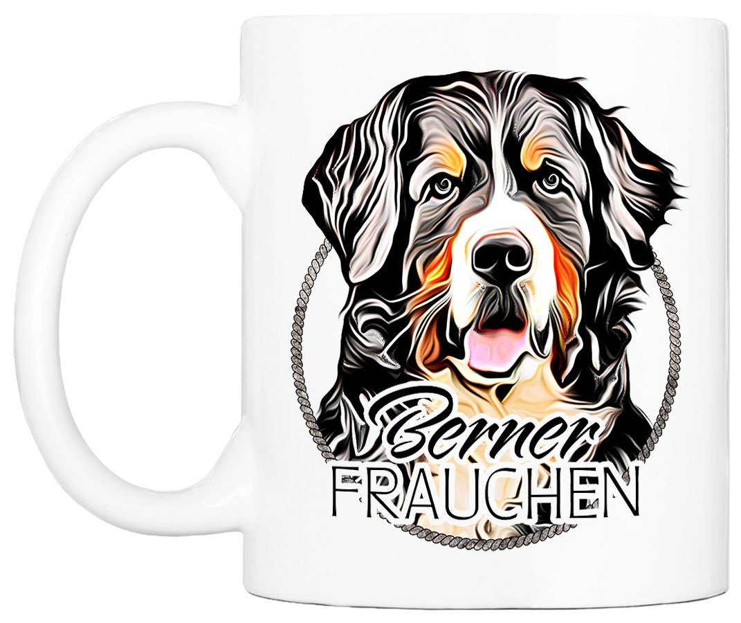 Cadouri Tasse BERNER 330 Kaffeetasse handgefertigt, für ml - Hunderasse, beidseitig FRAUCHEN bedruckt, Geschenk, Hundefreunde, Keramik, mit