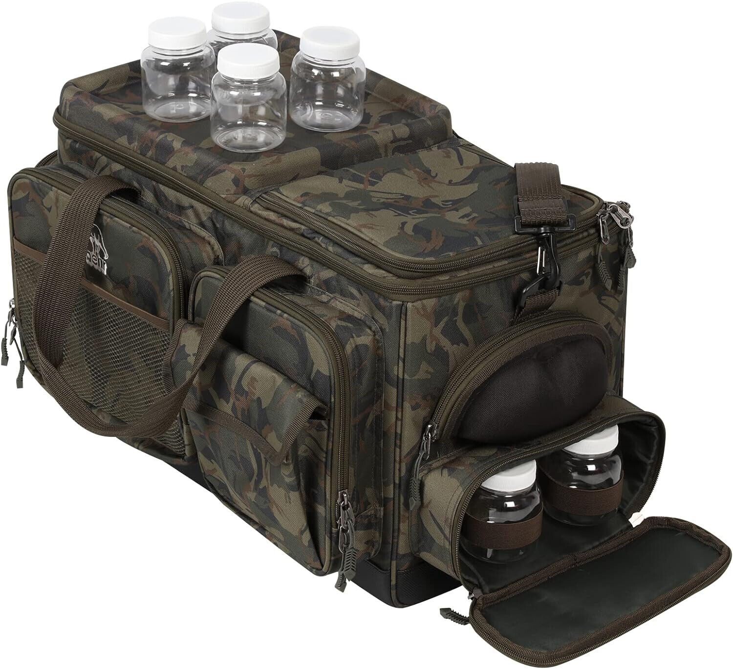 Behr Schultertasche Jumbo-Tasche, Angeltasche groß Camou Design Extrem stark, gepolsterter und abnehmbarer Schultergurt