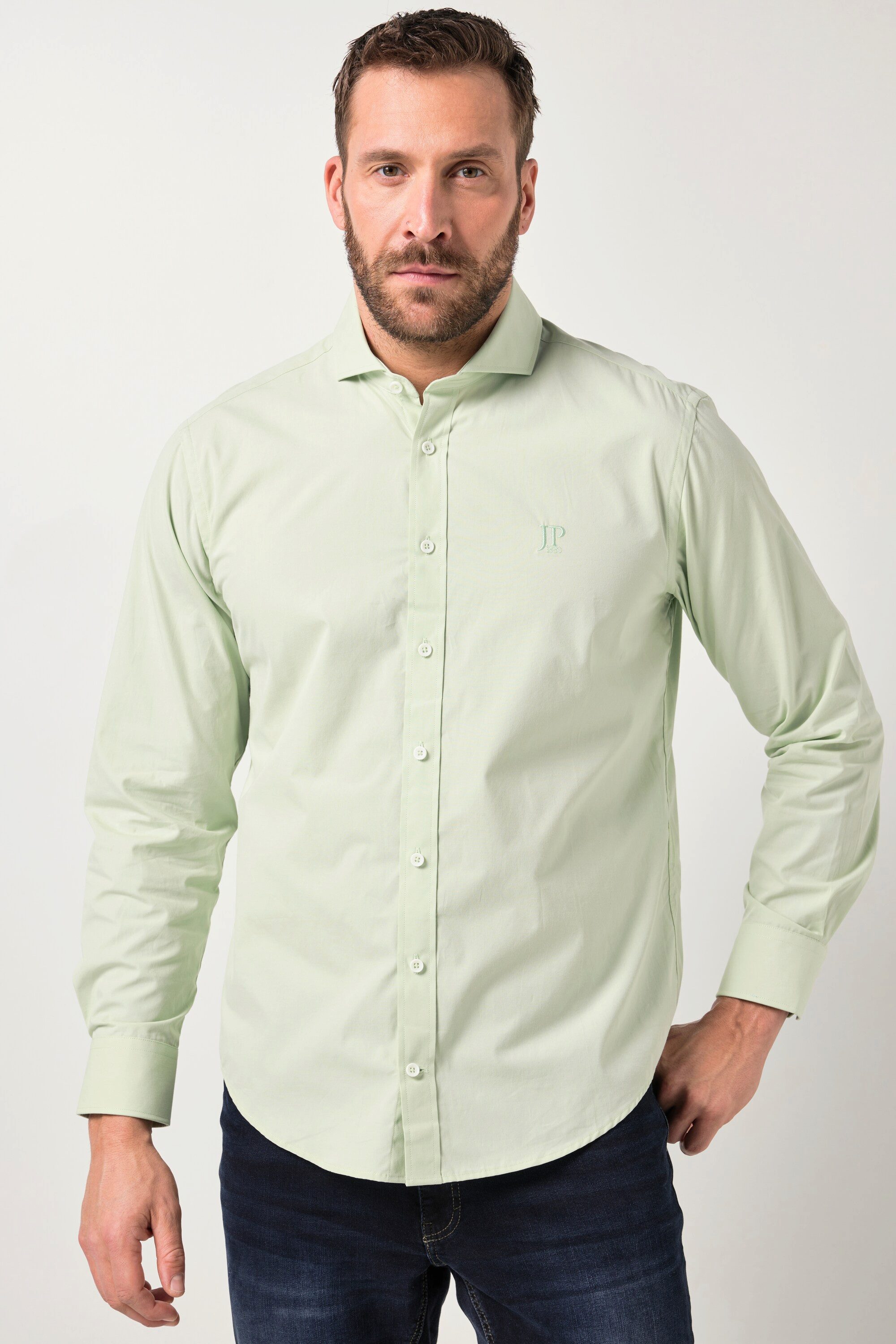 Businesshemd Hemd Business Langarm Hai-Kragen Modern Fit