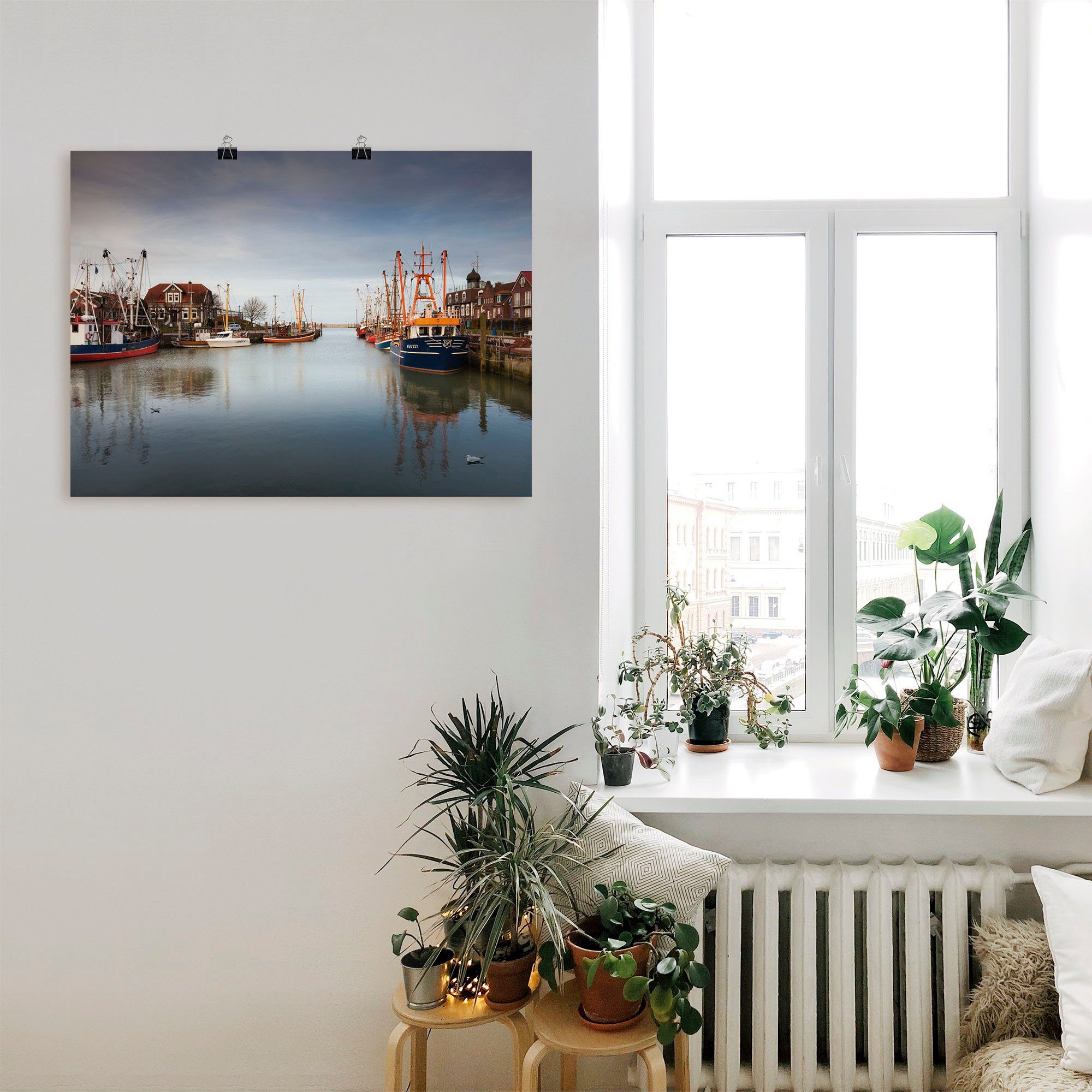 Artland Poster Im Hafen der Stille..., Boote & Schiffe (1 St), ohne Rahmen