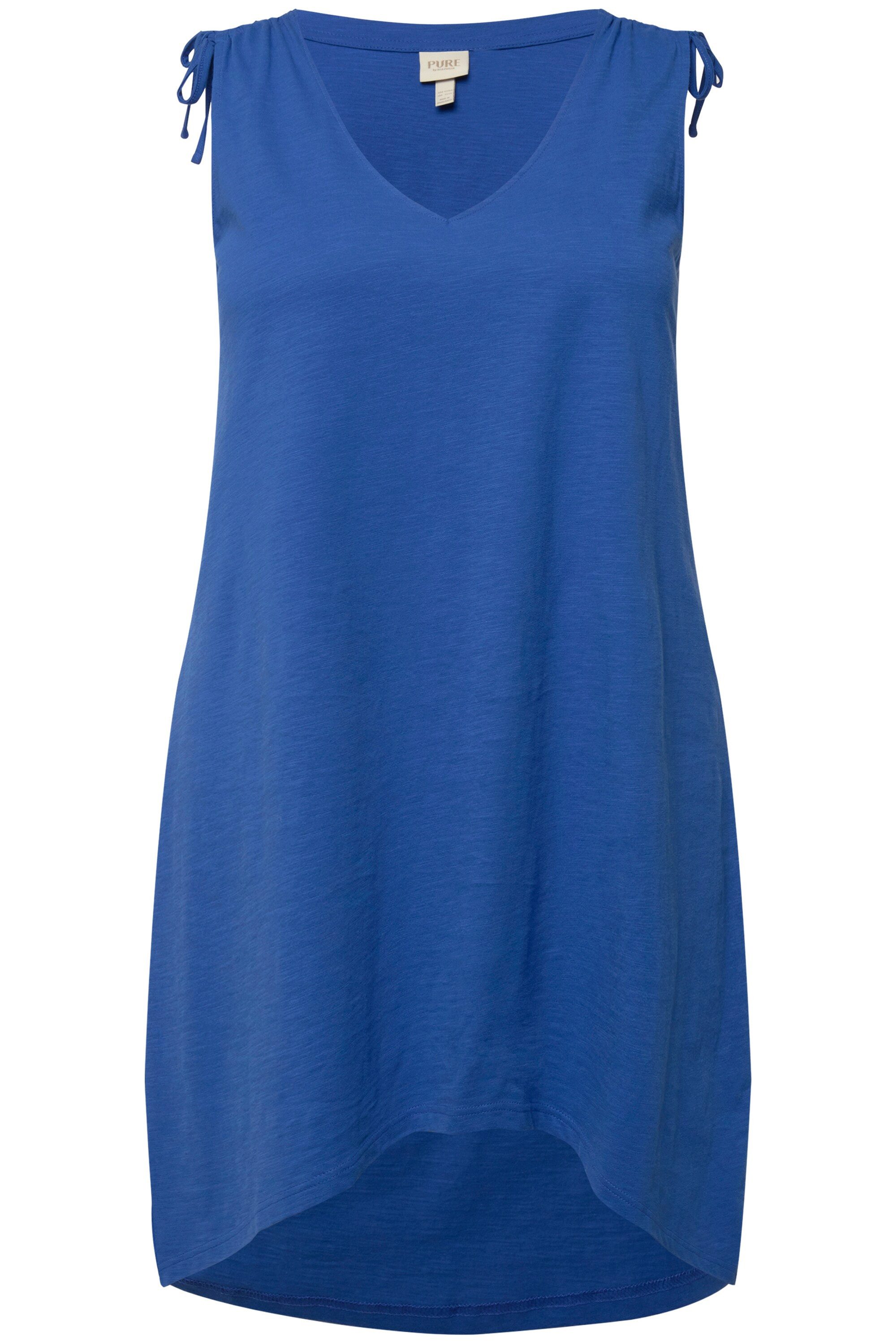 Ulla Popken Longtop Top Zipfelsaum V-Ausschnitt günstig online kaufen
