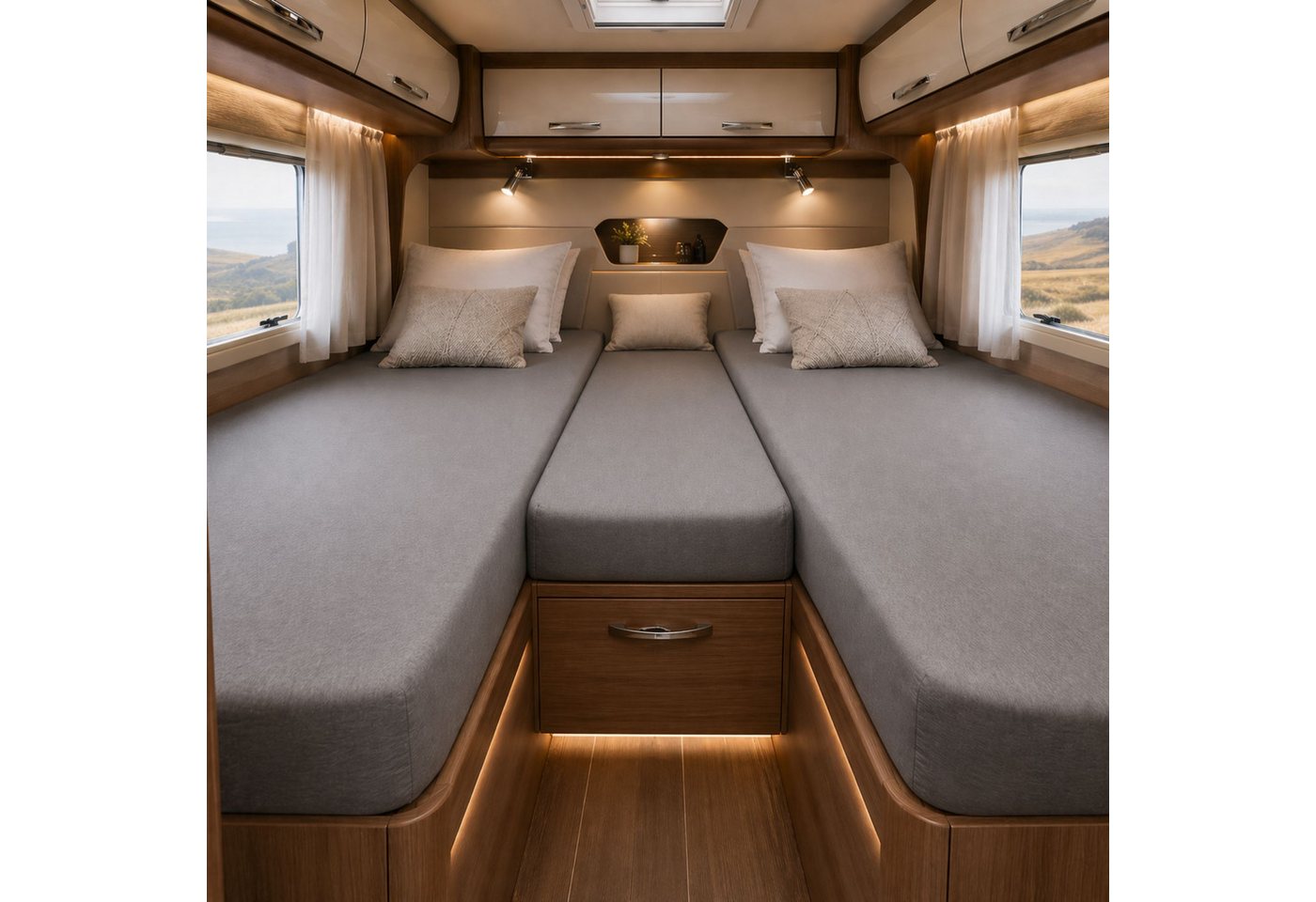 EXKLUSIV HEIMTEXTIL Spannbettlaken Frottee Spannbettlaken für Wohnmobile Heckbett 3-teilig, Frottee, Gummizug: Rundum, (3 Stück), mit Rundumgummizug
