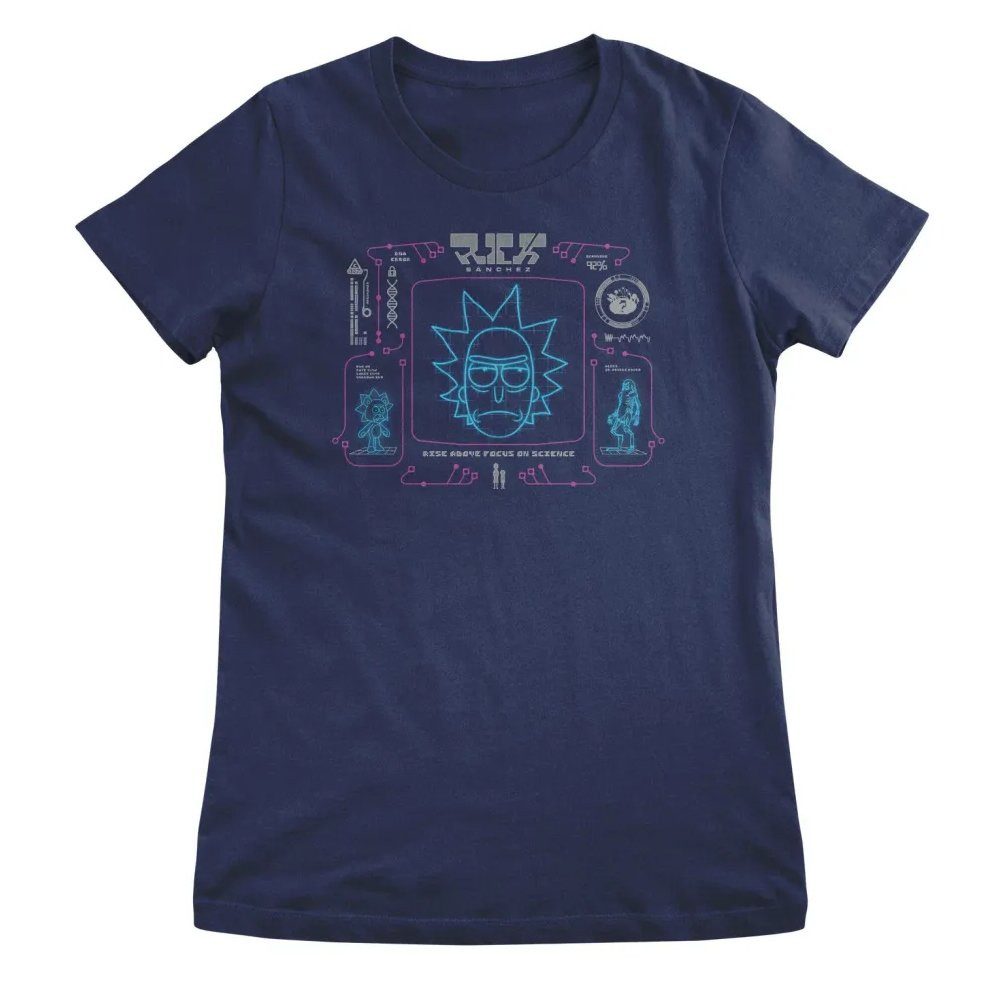 Rick and Morty T-Shirt Rick Sanches - Rise Above Focus ON Science Girly Tee