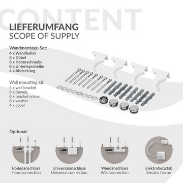 LuxeBath Heizkörper Paneelheizkörper Einlagig 600x300 mm Weiß ML-Design, Einlagig 300x600mm Weiß Mittelanschluss Vertikal mit Montage-Set