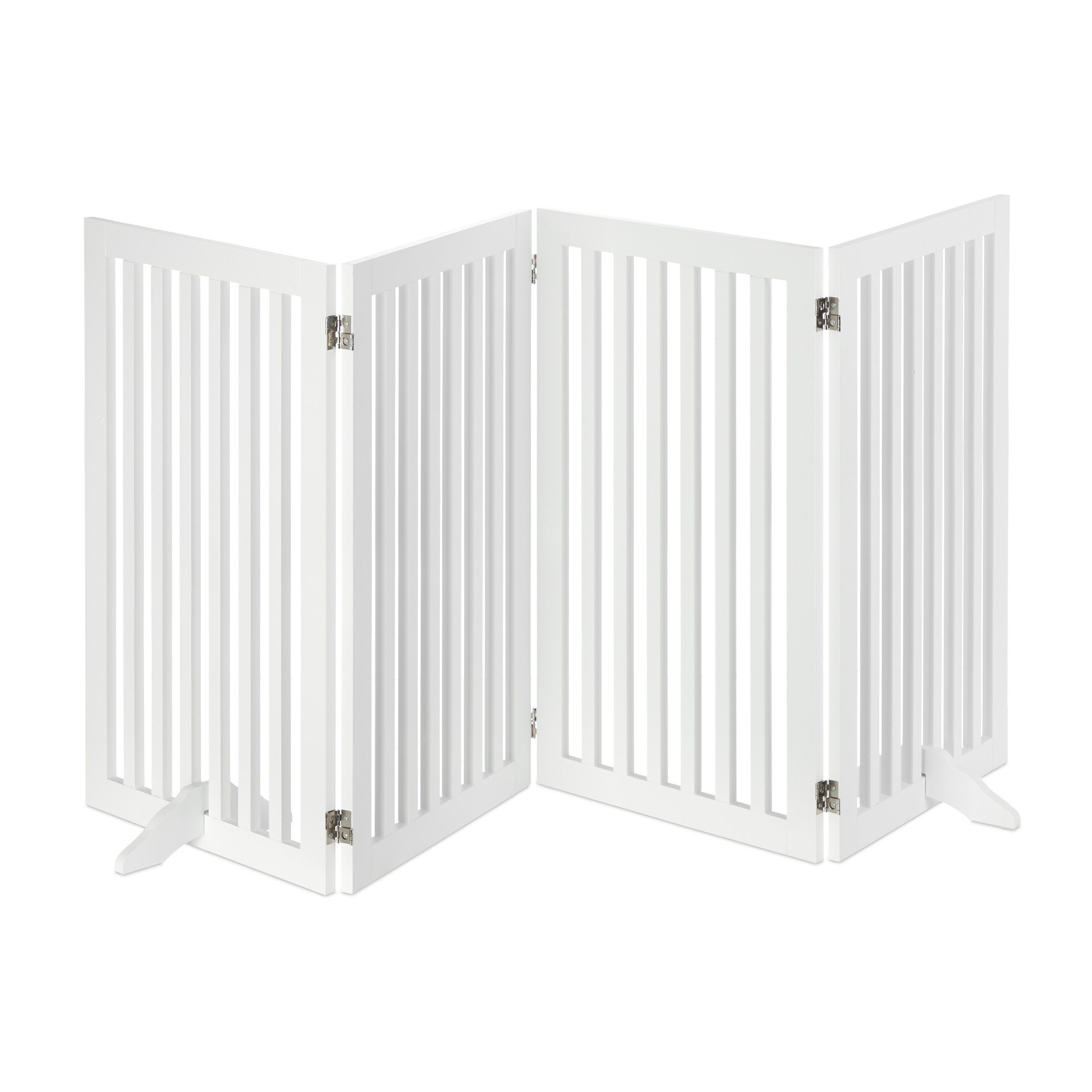relaxdays Hundegitter Weißes Absperrgitter (4 St), 4 Panel