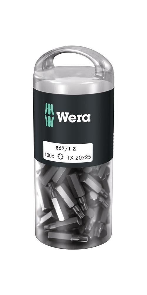 Wera Bit-Set Bitgroßpackung 867/1 Z 1/4 ″ T 15 Länge 25 mm DIN ISO 1173, Form C 6,3