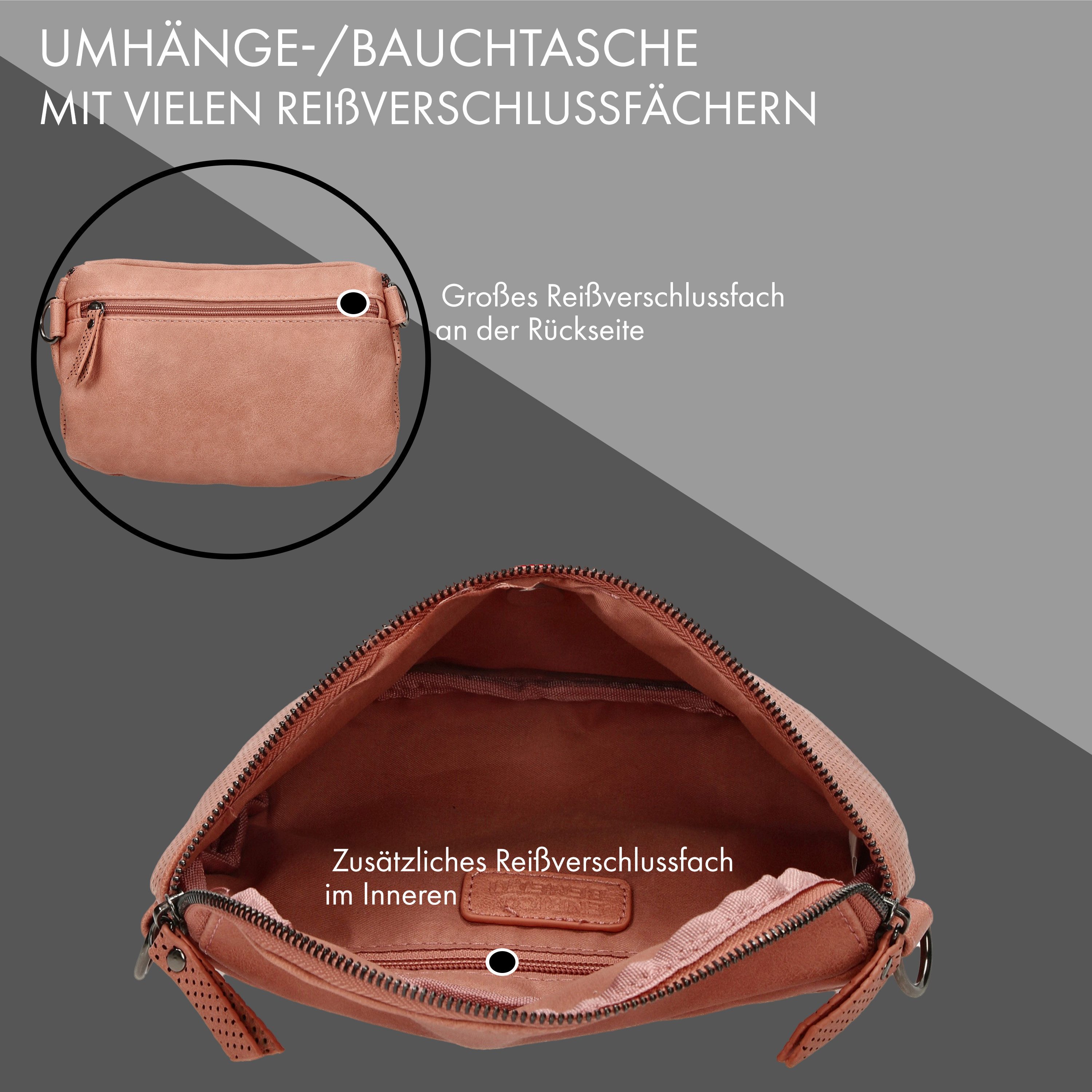 Enrico Benetti Bauchtasche Damen Umhängetasche Gürteltasche Hipbag Bodybag (Kleine Umhängetasche, Damen Crossbody Tasche), Waistbag