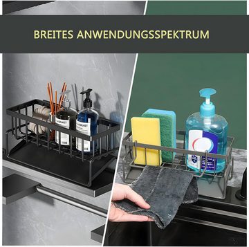 klarer Himmel Küchenorganizer-Set Küchenorganisationsset Spülenorganisation mit Tropfschale, ABS, (1-tlg), Spültuch-Organizer für Badezimmer-Küchen-Spülbecken