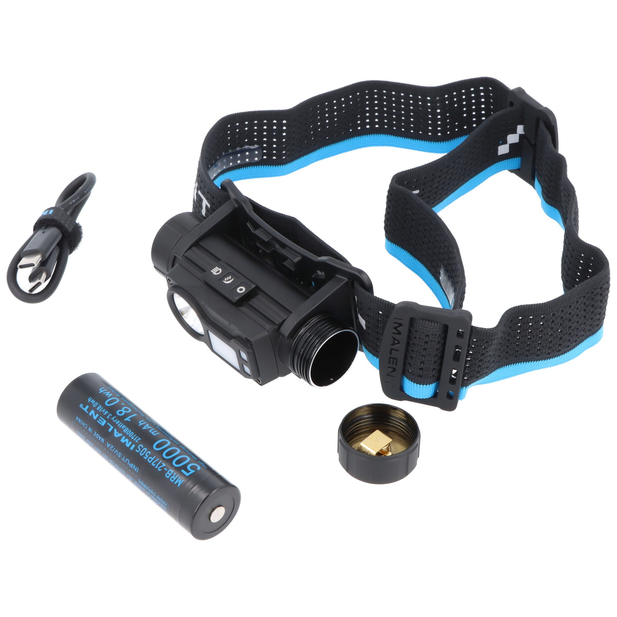 Imalent LED Taschenlampe Imalent HT50 Stirnlampe, 3000 Lumen, zwei Lichtquellen, Powerbank Fun
