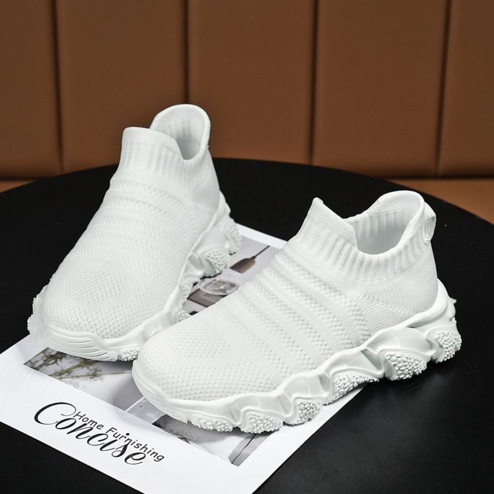 Sitz Mesh Sneaker mit HUSKSWARE weiss ultraleichter druckfreiem Sockenschuh Material (aus elastischem ultraleichter) und