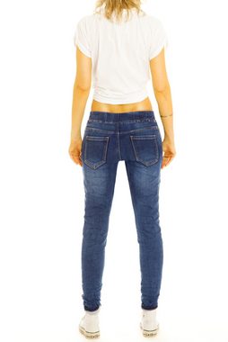 be styled Comfort-fit-Jeans Stretchige Hose - asymmetrischer Knopfleiste Slim Fit - Damen - j6p schräge Knofleiste, mit Stretch-Anteil