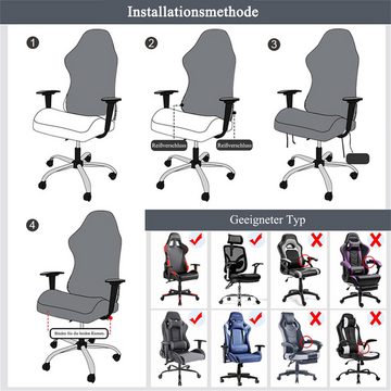 Stuhlbezug Gamingstuhl-Bezüge Gaming Stuhl bezug 4 Stück, Coonoor, Bürostuhl Drehstuhl Bezug mit Armlehnen/Stuhlrücken Bezug