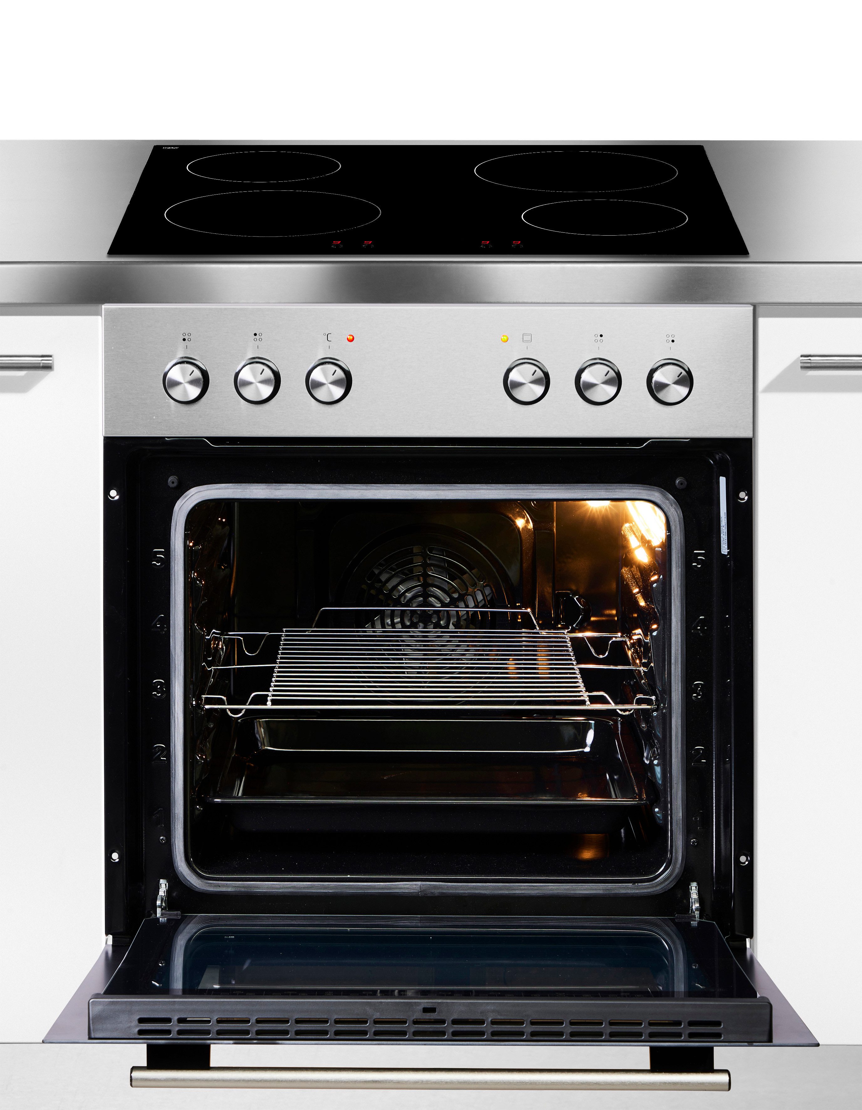 Amica Induktions Herd-Set EHI 935 331 E, Steam Clean, Komfort pur: beste Sicht, leicht reinigen, sicher kochen