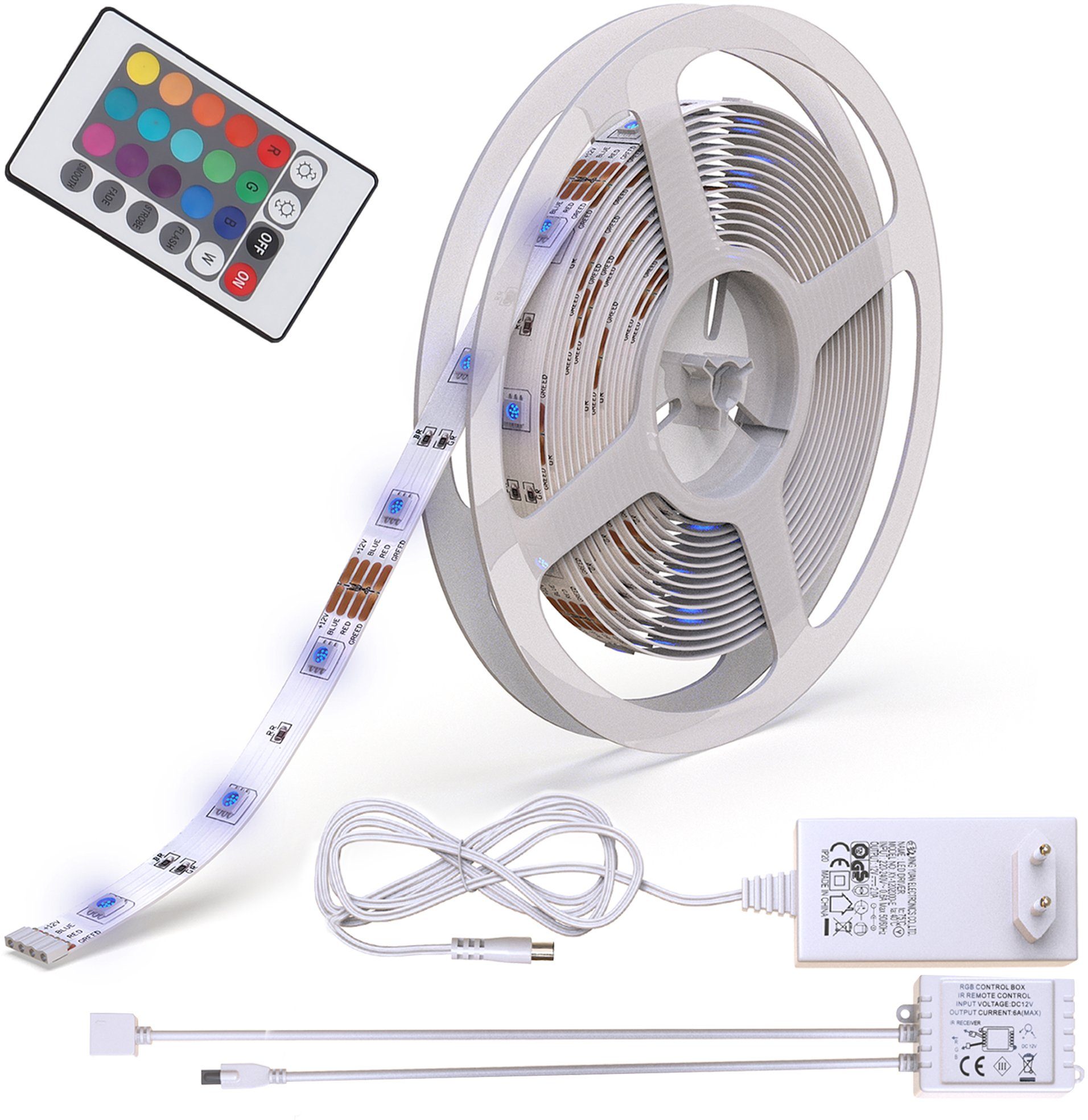 B.K.Licht LED-Streifen Lucilla, LED Band, RGB, Fernbedienung, selbstklebend, Farbwechsel, kürzbar