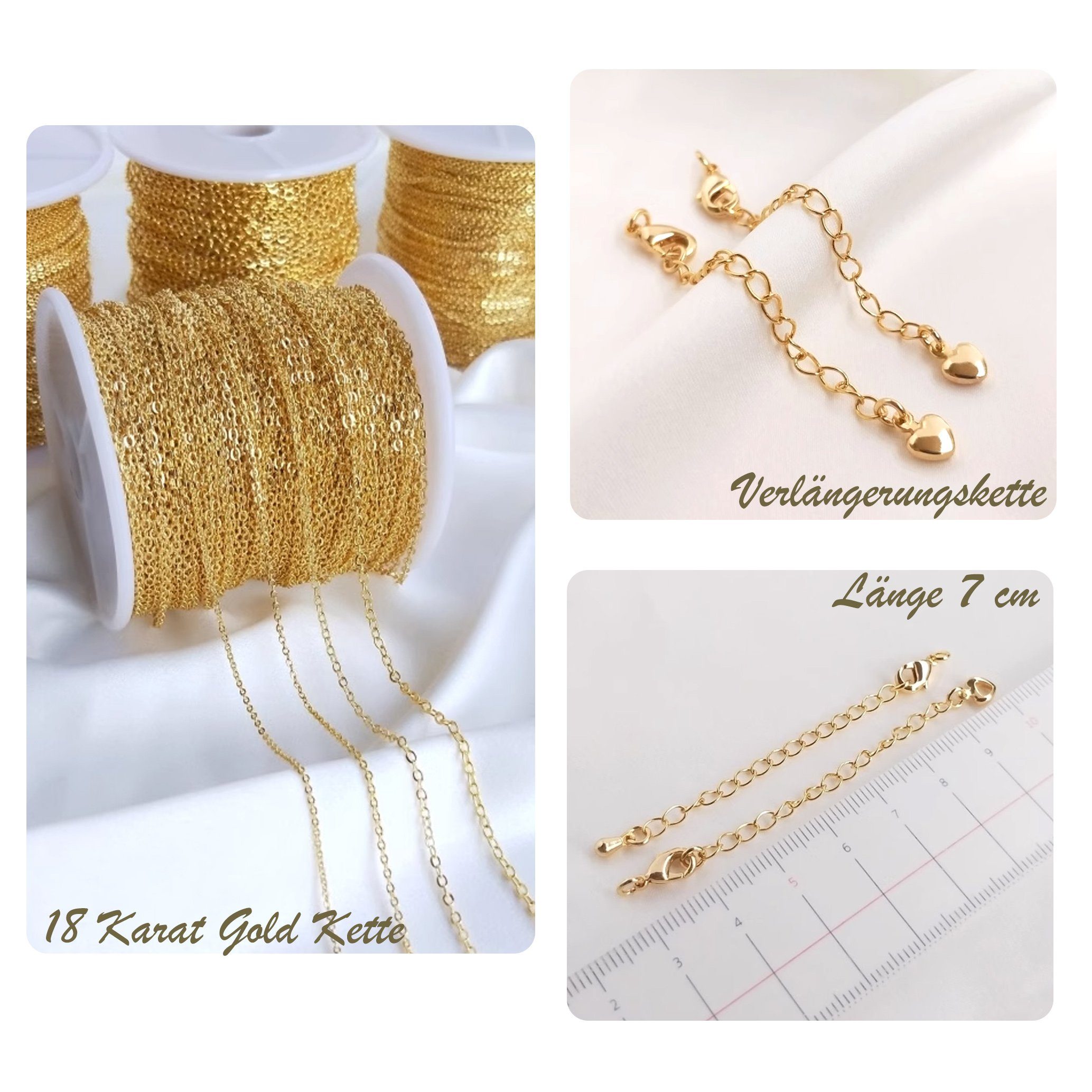 Halskette Anhänger GOLDEN mit Geburtsstein Rolo Skorpion | Minimalistische mit Kette Edelsteinen Kabelkette Zirkonia
