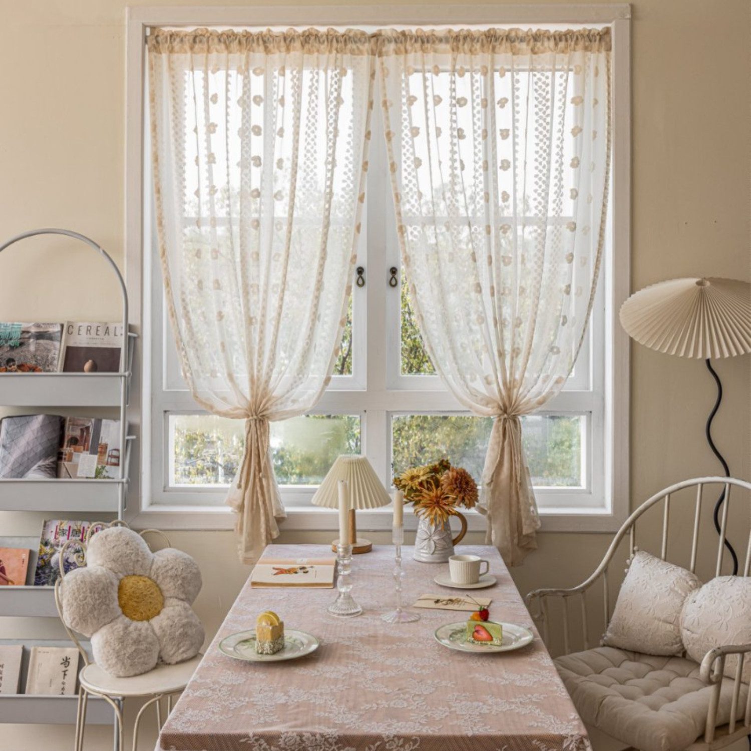 BYSURE Gardine, Stangendurchzug (2 St), Jacquard-Vorhang günstig online kaufen