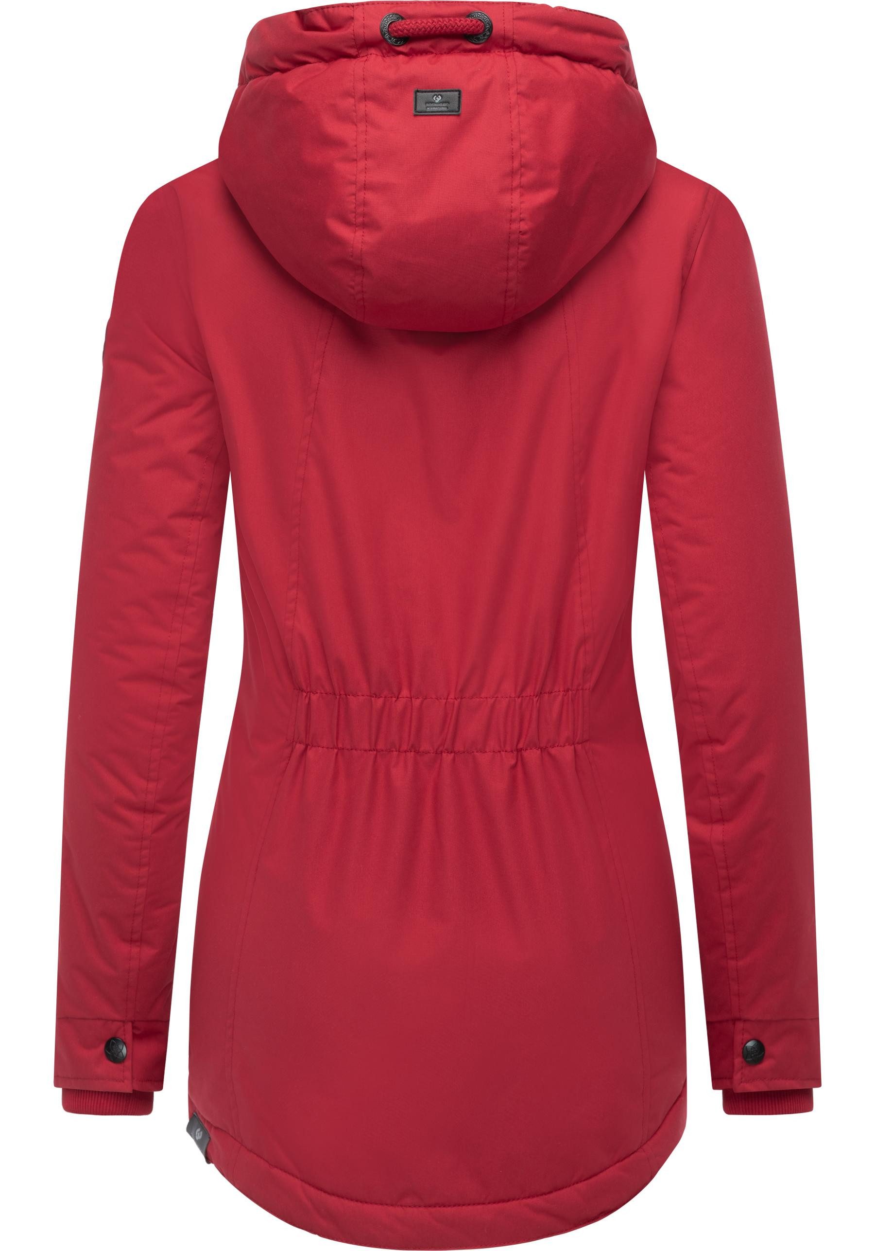Ragwear Winterjacke Zuzka Winter Wasserdichter Winterparka mit Teddyfleece Innenfutter