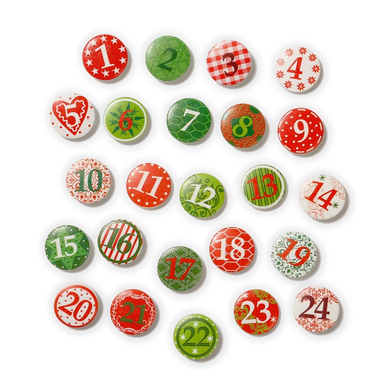 INGE-GLAS® DIY-Adventskalender Adventskalender Zahlen 24 Stk 3cm Holz