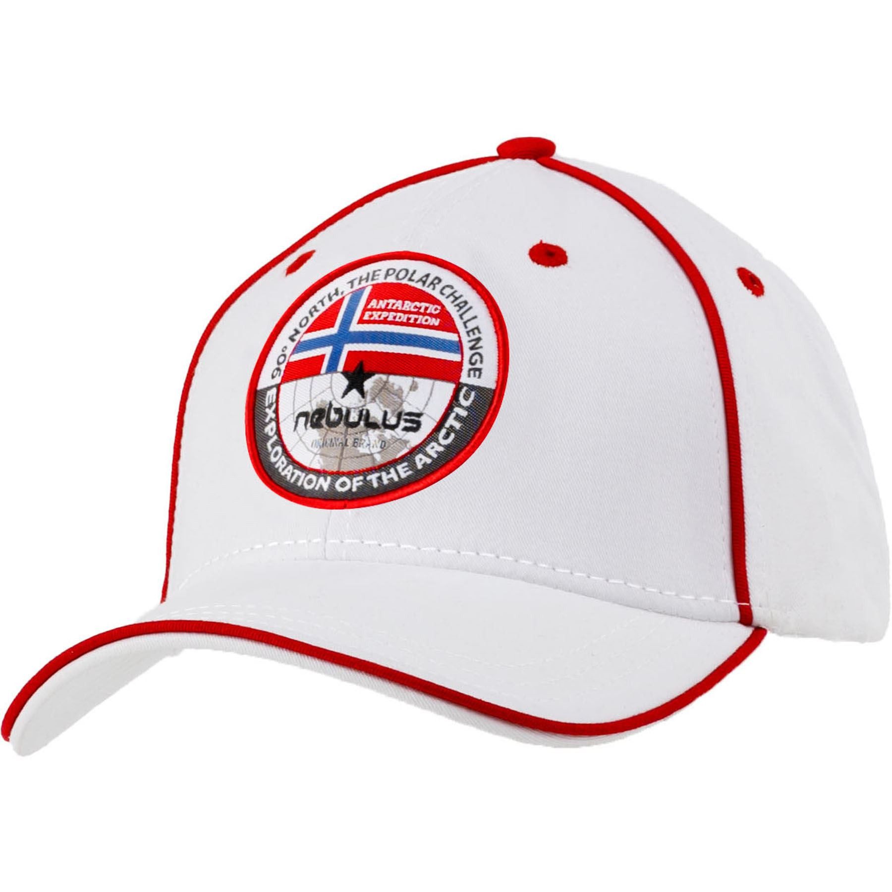 Nebulus Mütze & Schal SUNSHINE, P5935 - Unisex, weiß-rot, onesize