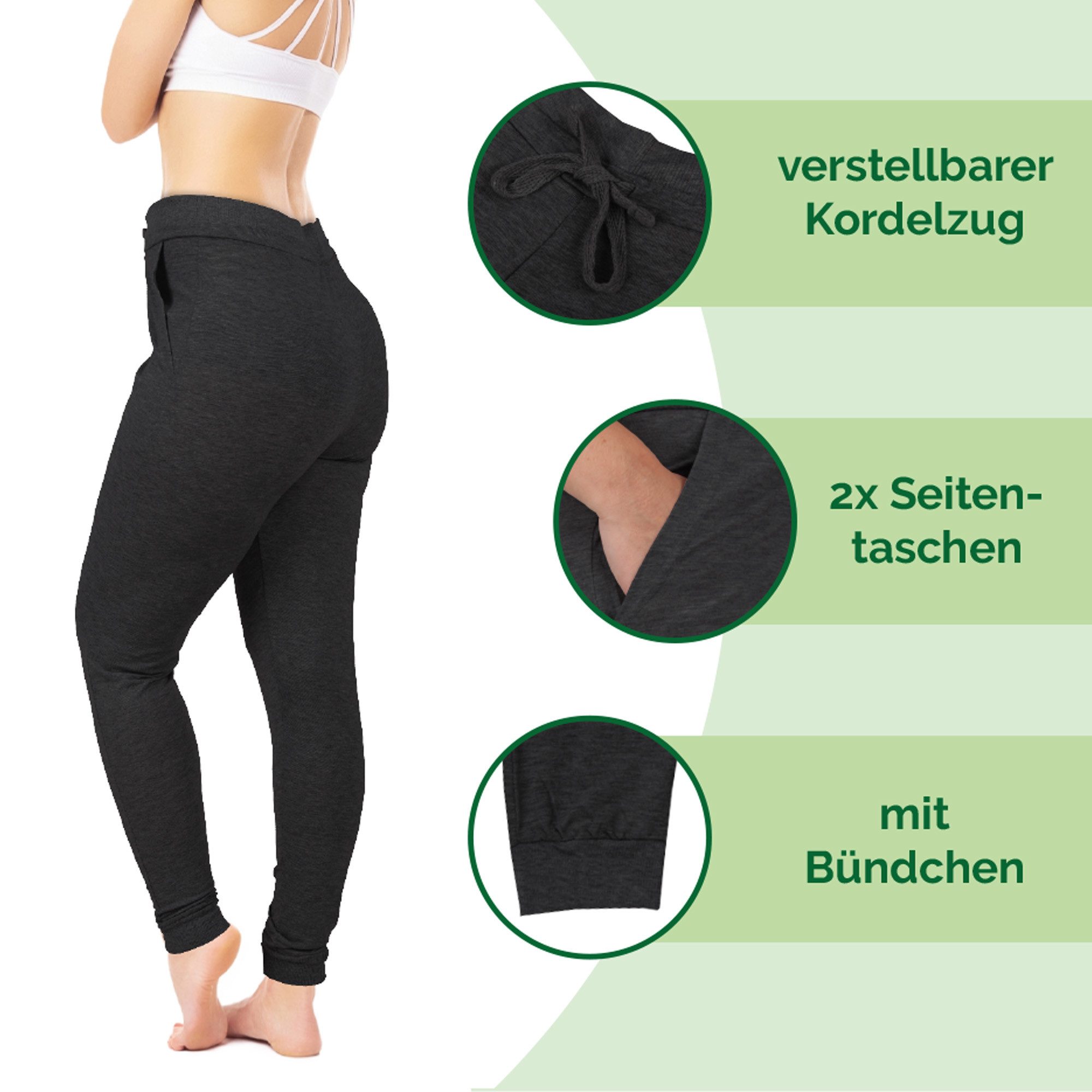 Bestlivings Yogahose Damen - Jogginghose mit Kordelzug Wellness Hose für Sport, Freizeit mit lockerer Passform - Sporthose