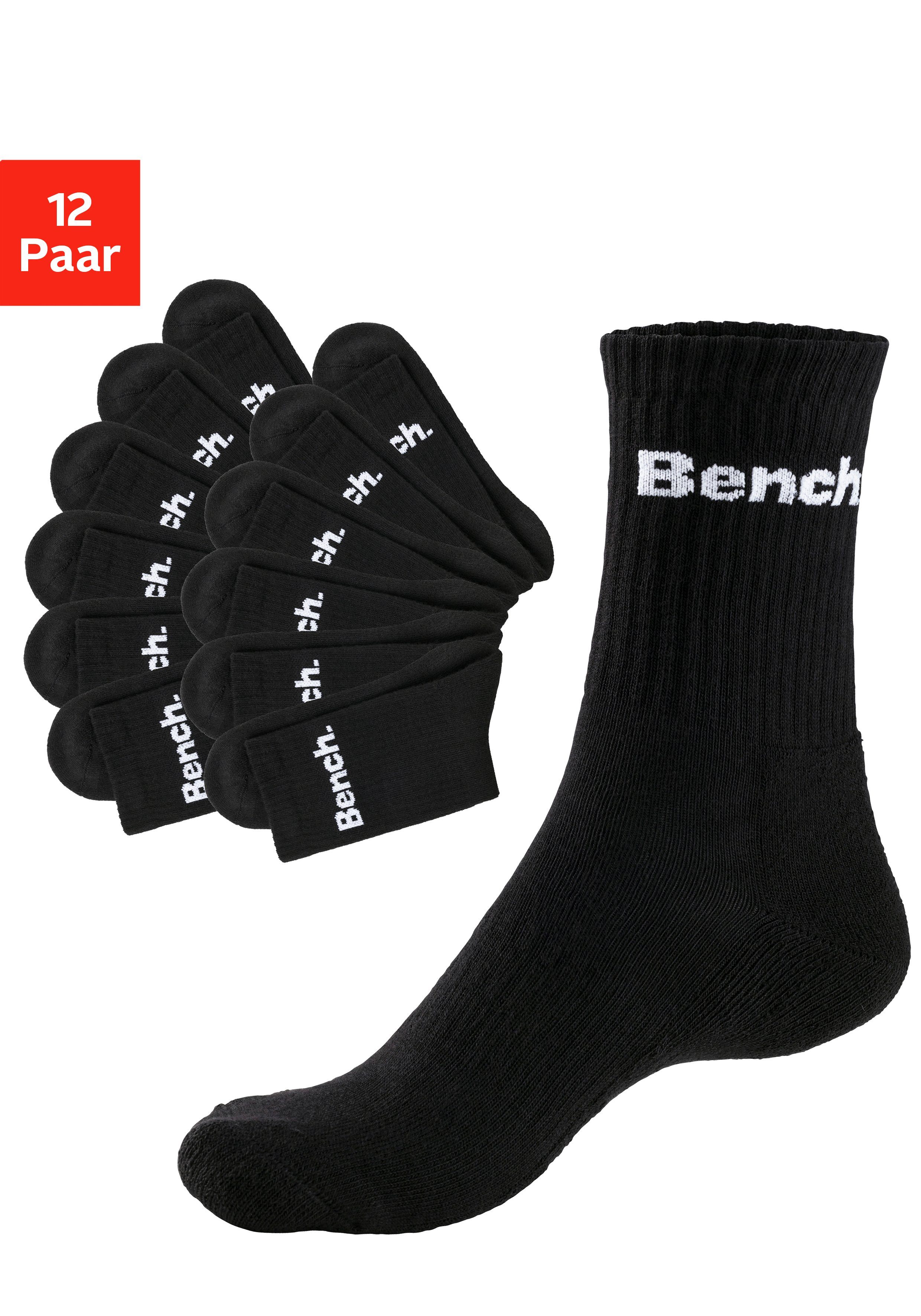 Bench. Tennissocken (Set, 12-Paar) mit Fuß Polsterung 12x schwarz