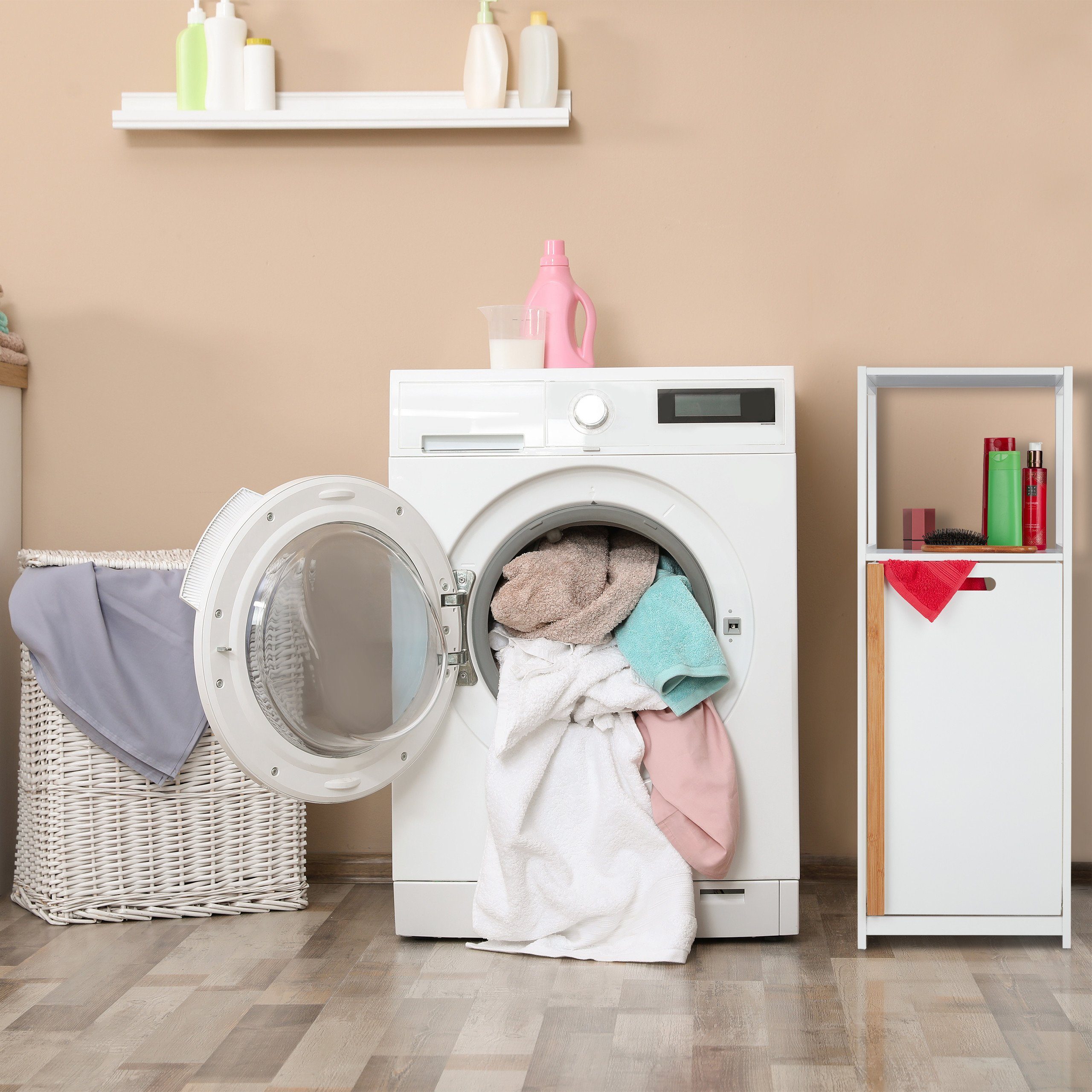 relaxdays Badregal mit Wäschekorb günstig online kaufen