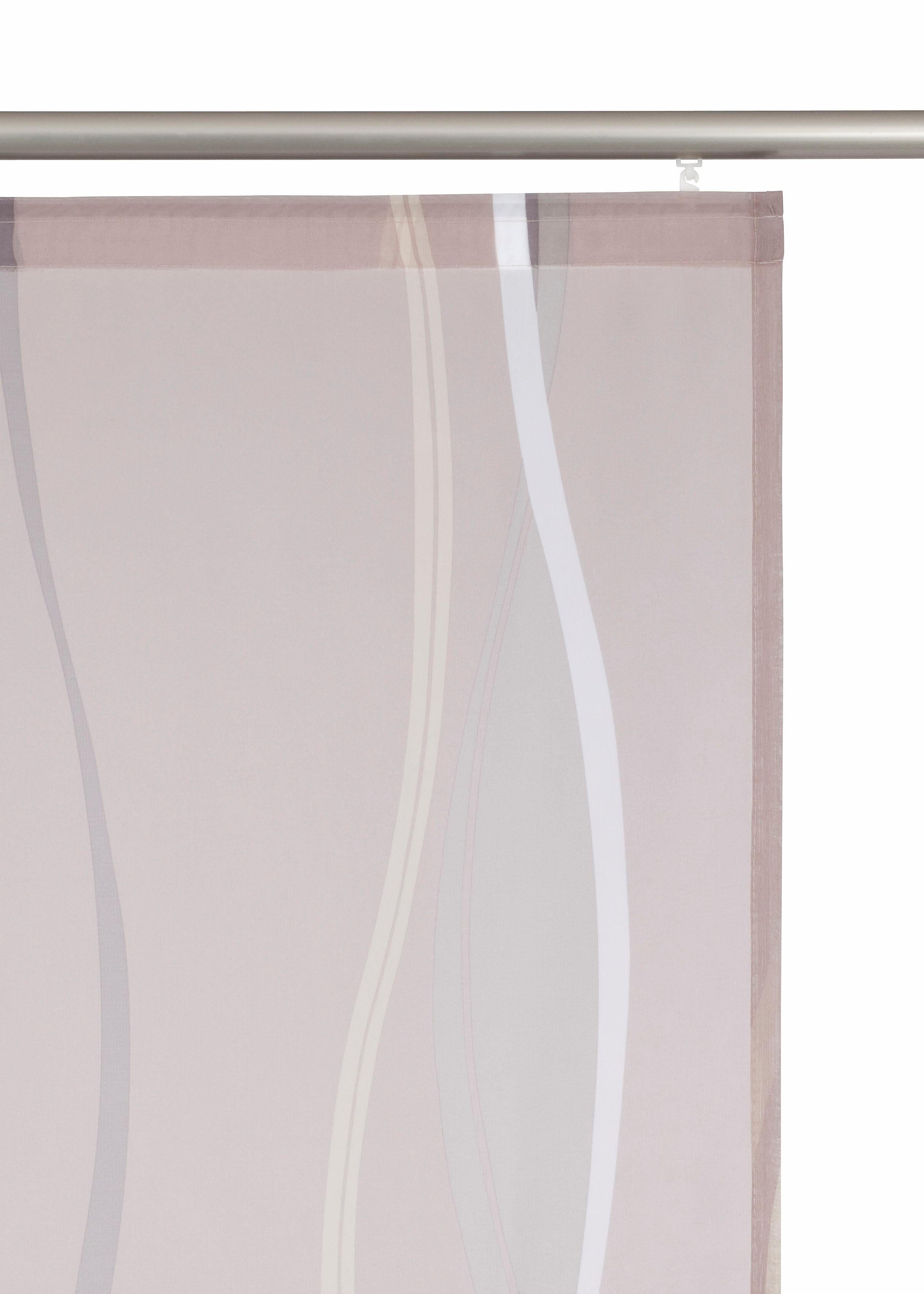 OTTO home Schiebegardine Dimona (2 St), Klettschiene, transparent, Polyester, 2-er Set, Fertiggardine, mit Befestigungszubehör, Wellen