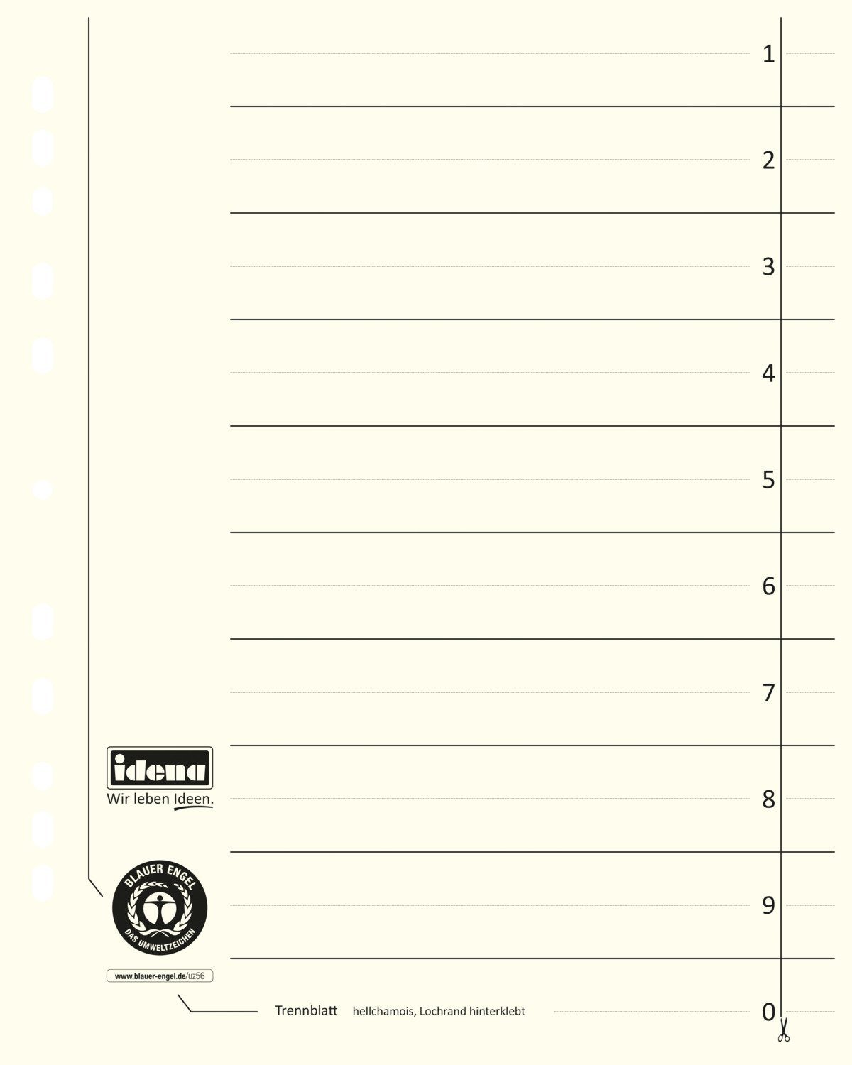 Idena Aktenordner Idena 300231 - Trennblätter DIN A4, aus Karton, 190 g/m², hellchamois