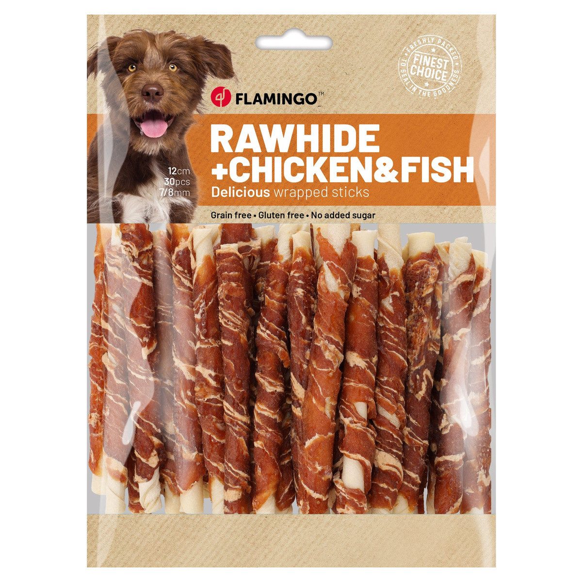 Flamingo Hundesnack R'Hide Stick mit Huhn & Kabeljau, für: Hund