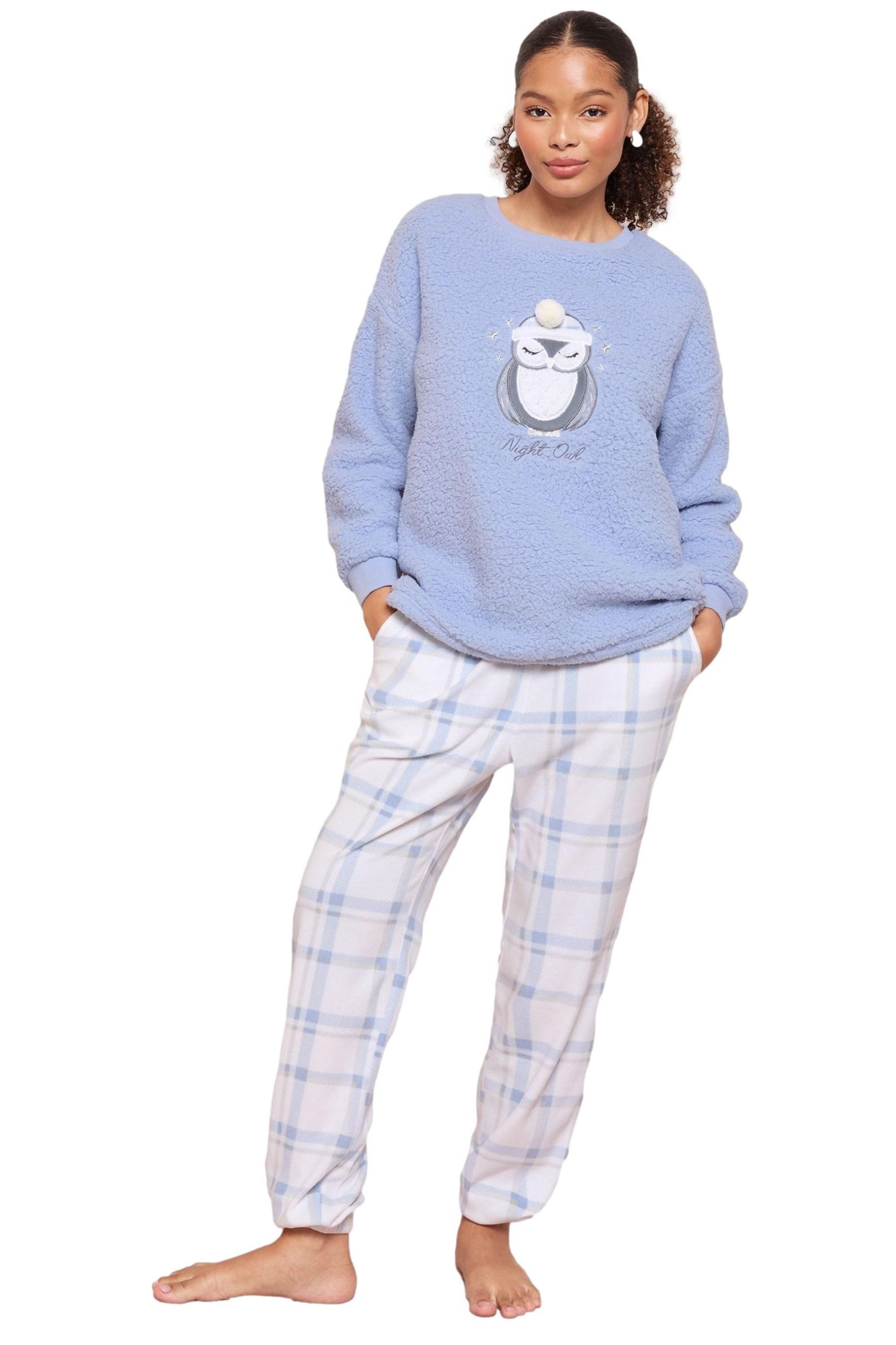 Pyjama Friends Like These Eule Fleece-Pyjama