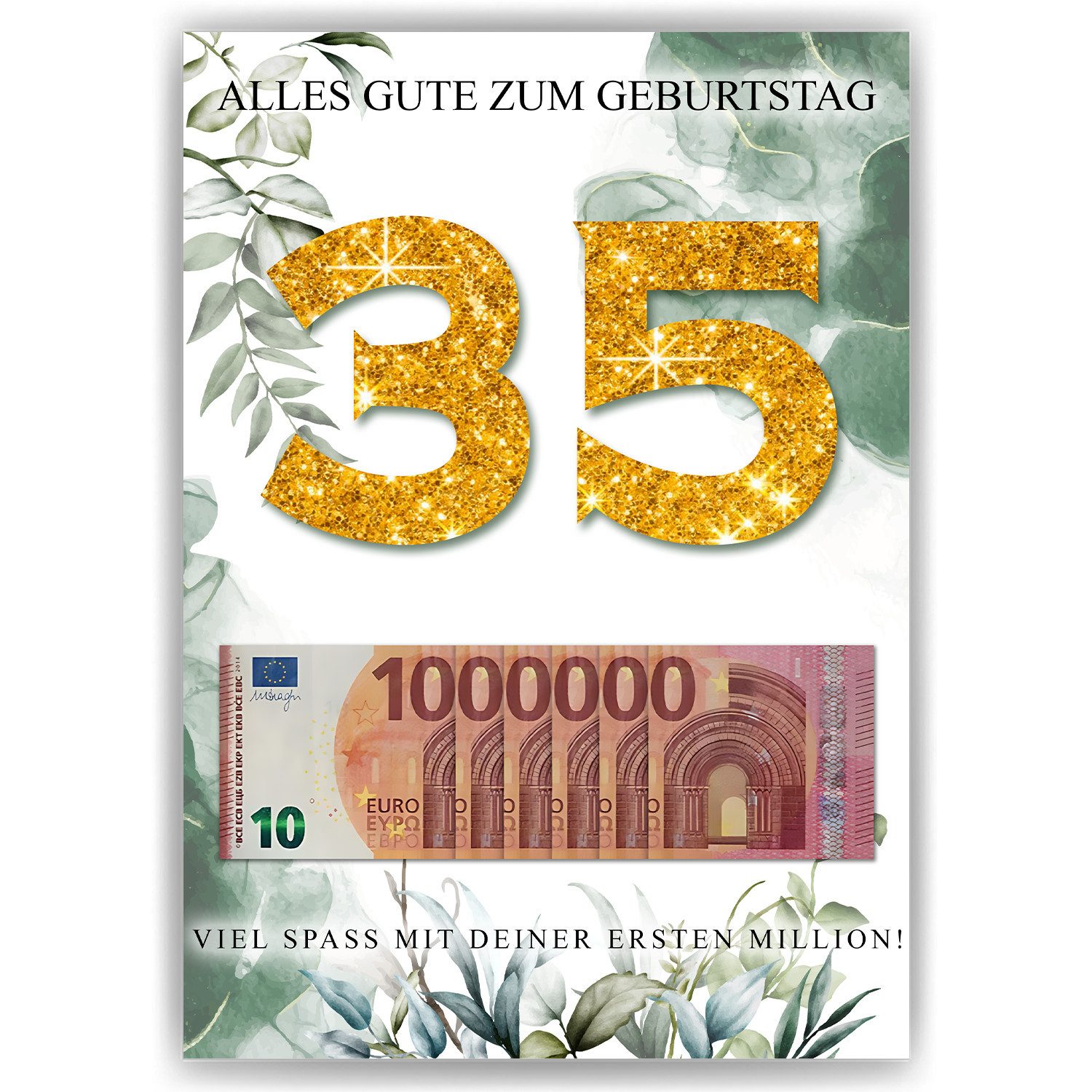 Tigerlino Poster Geldgeschenk Geburtstag Männer Frauen Geburtstagsgeschenk, 35. Geburtstag