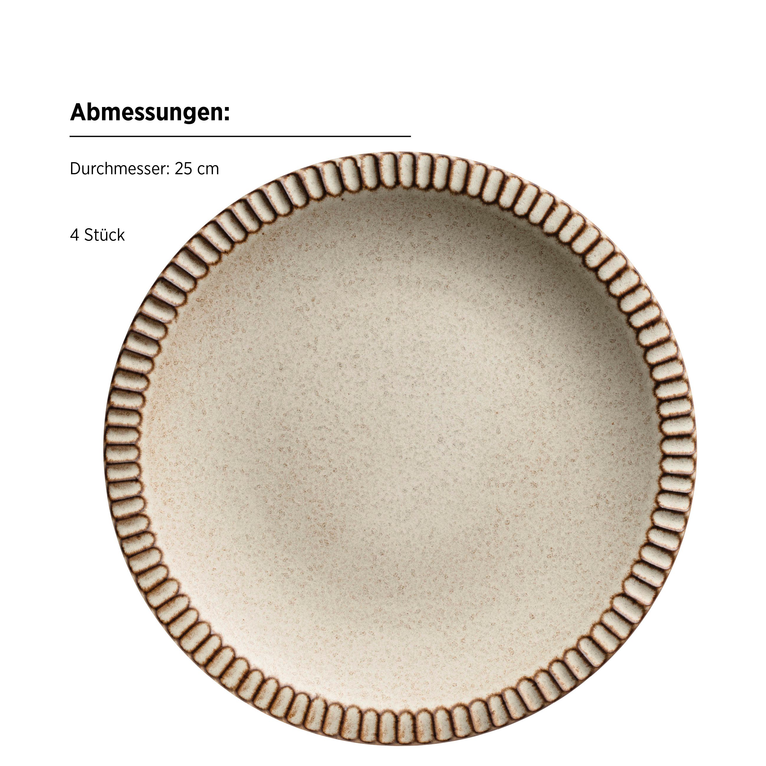 MÄSER Teller-Set Ida (4-tlg), 4 Personen, Steinzeug