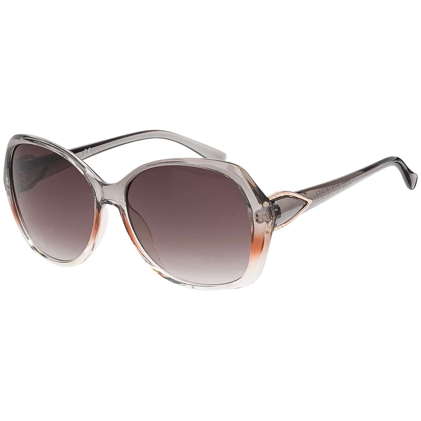 Rundglas mit (1-St) Designer Grau Pilotenbrille Damen Eyewear BEZLIT braun Linsen schwarz, und violetten Sonnenbrille