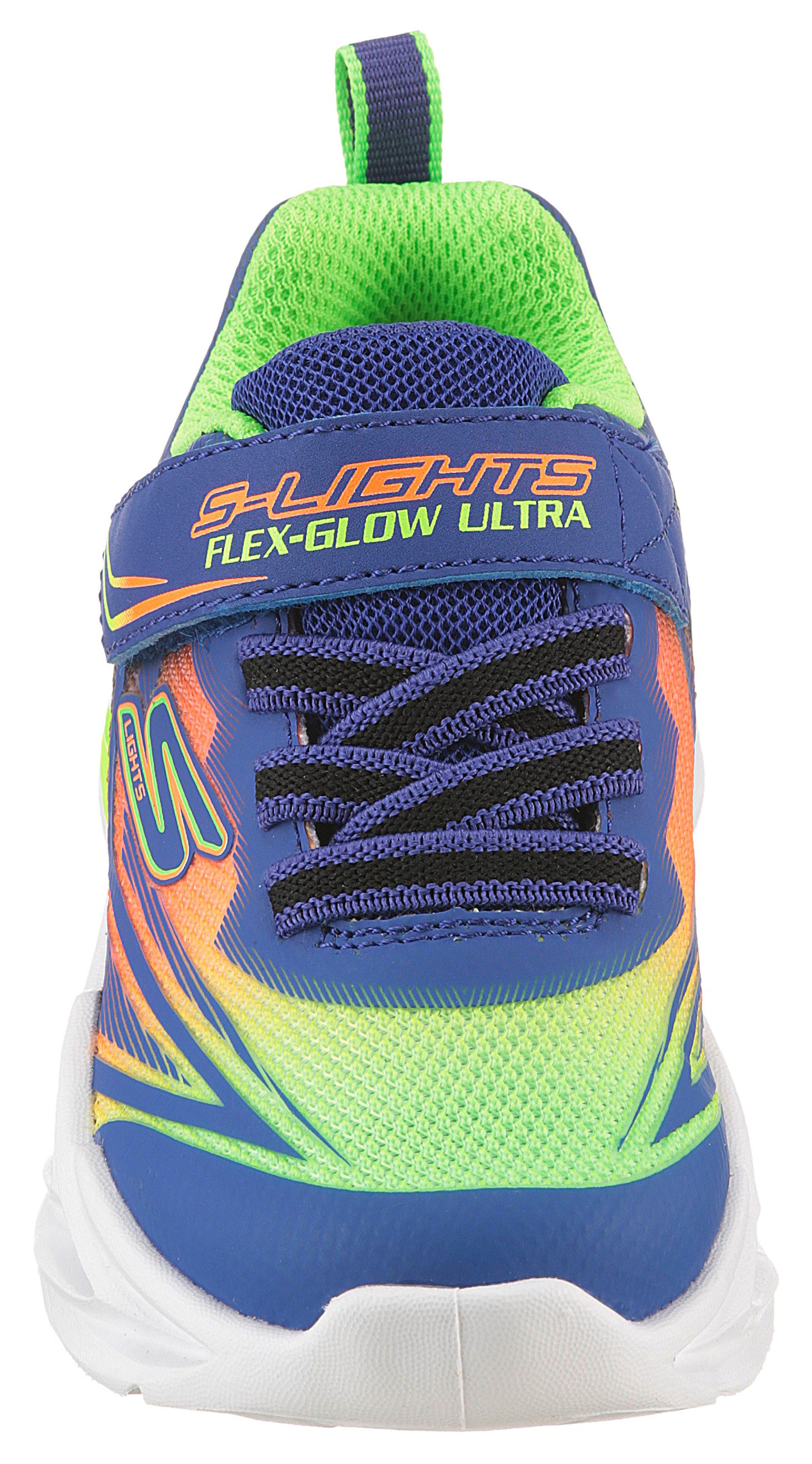 Skechers FLEX-GLOW ULTRA LIGHTS Lauflernschuh Blink,-Klettschuh zum Schlüpfen, Neon, Größenschablone zum Download – Bild 5 von 5