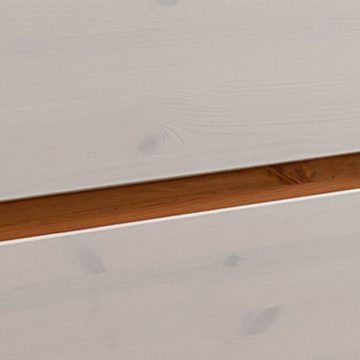 Lomadox Esszimmer-Set WILSON-69, (Spar-Set, 2-St), in weiß Kiefer Massivholz, Esstisch, Sideboard, Softclose, Glastüren