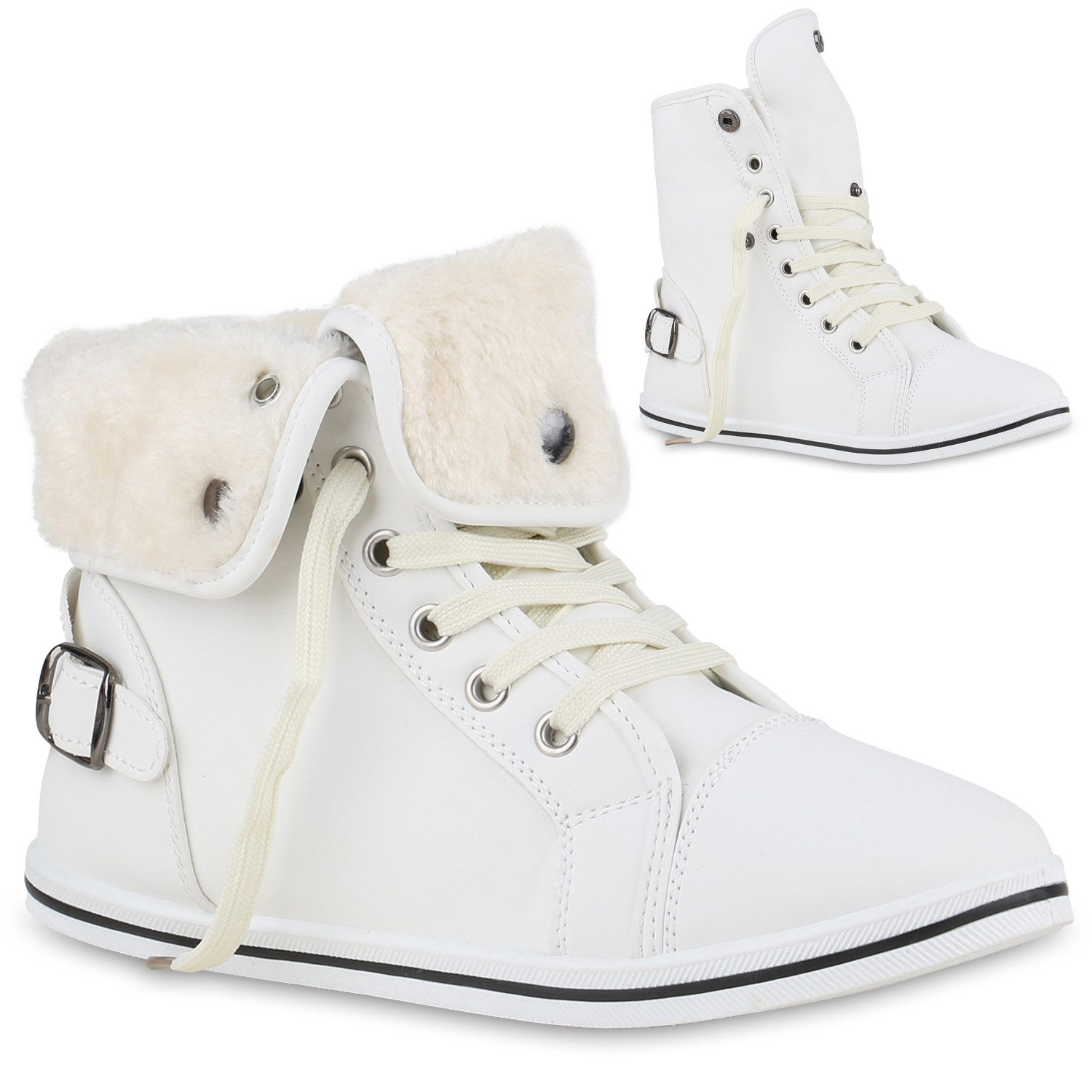 VAN HILL 840858 Sneaker Damen Warm Gefüttert Sneaker High Bequem Schnürer S günstig online kaufen