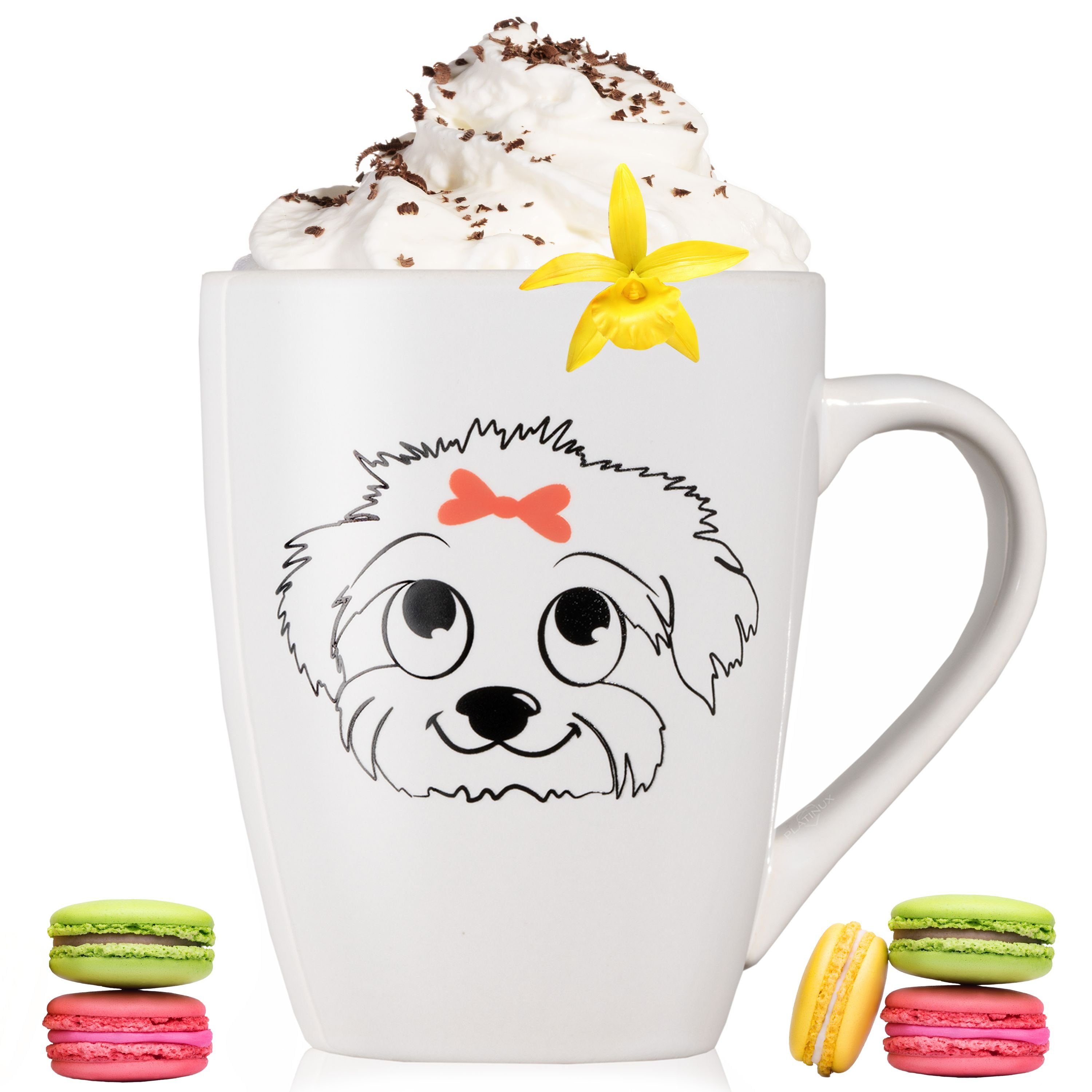 Tasse Teebecher Kaffeebecher mit 250ml Keramik, Tasse Teetasse Motiv mit "Susi", PLATINUX Hunde aus Kaffeetasse Keramik Griff