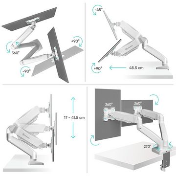 ONKRON Monitor Halterung 13-32 Zoll für 1/2 Monitore, VESA 75/100 bis 8 kg Monitor-Halterung, (bis 32,00 Zoll, Monitor Tischhalterung G160 für 2 Monitore, Monitor Tischhalterung G80 für 1 Monitor, Monitor Tischhalterung G160 und G80, max. Belastbarkeit bis 8 kg/Arm, für 1-2 Monitore, voll rotiert)