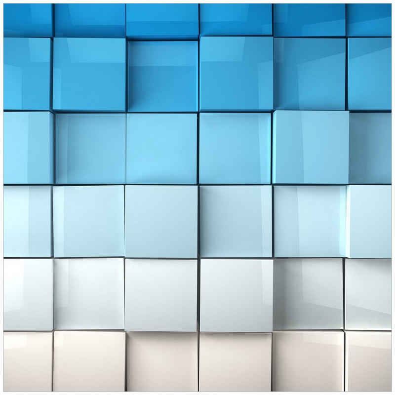 Wallario Tischplatte Blau-weiße Kisten Schachteln Muster (1 St), für Ikea Lack Tisch geeignet