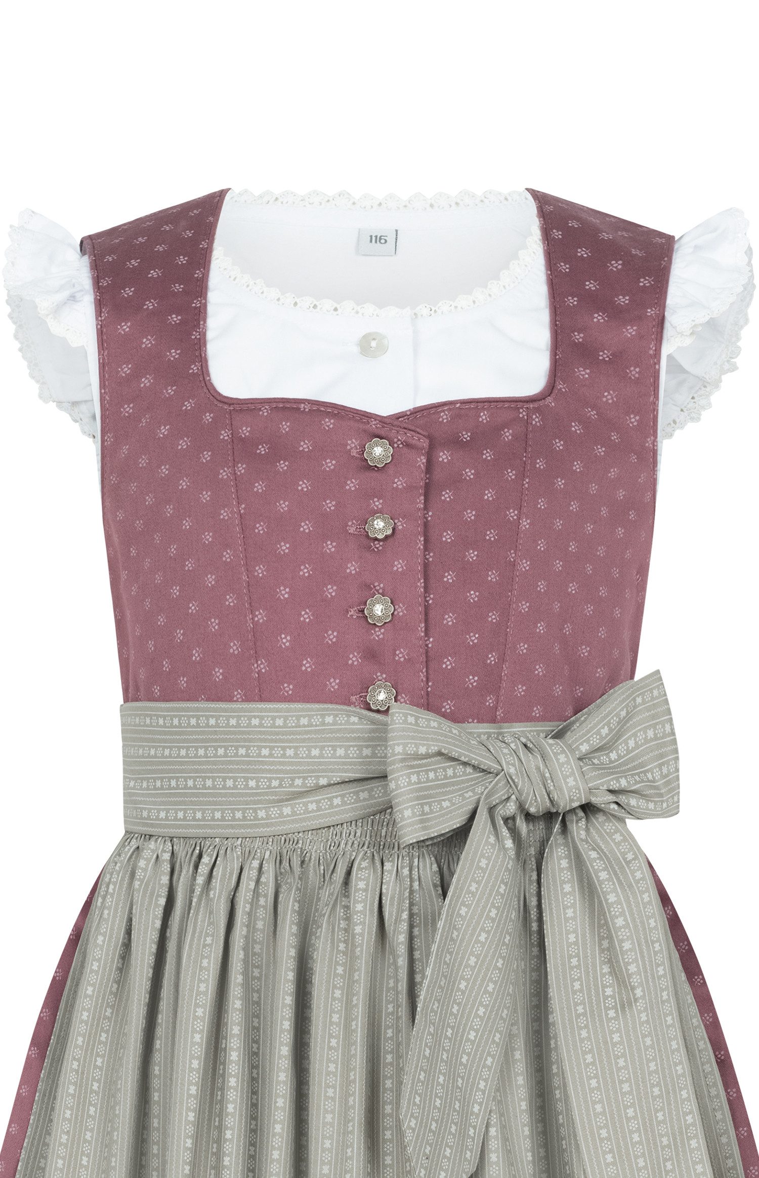 Nübler Dirndl Kinderdirndl Fabia in Altrosa-Stein von Nübler - Rocklänge knielang – Bild 4 von 5