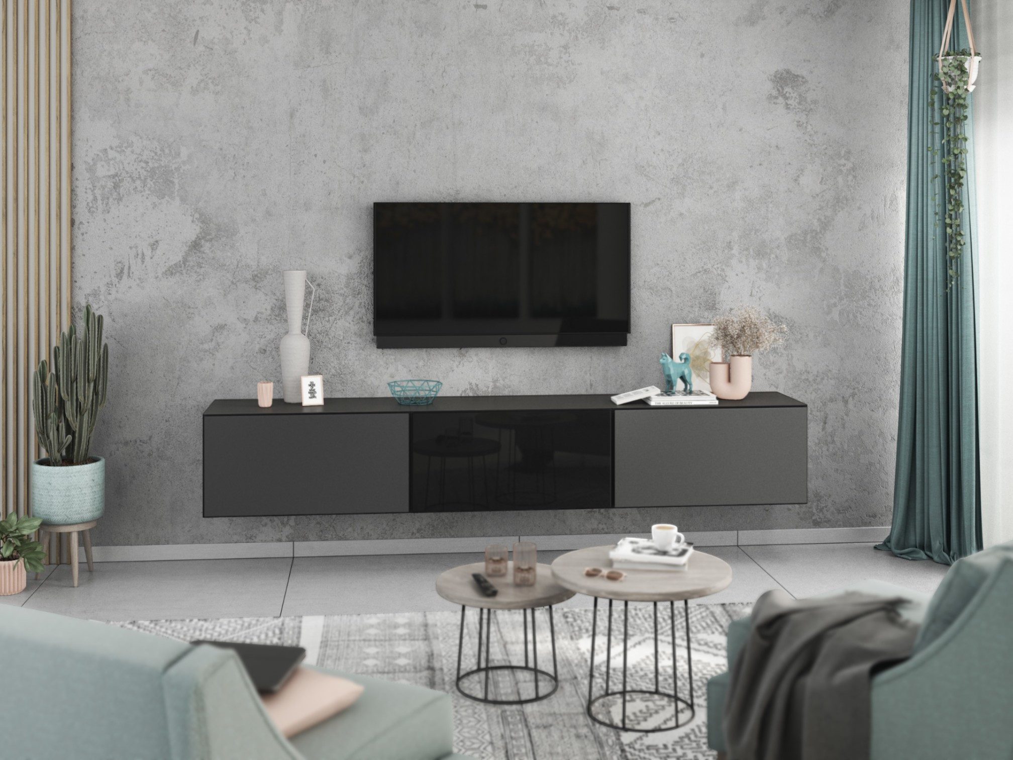 moebel-dich-auf Lowboard VARIANTO 4 (3 tlg., 228 cm breit, TV-Schrank beste günstig online kaufen