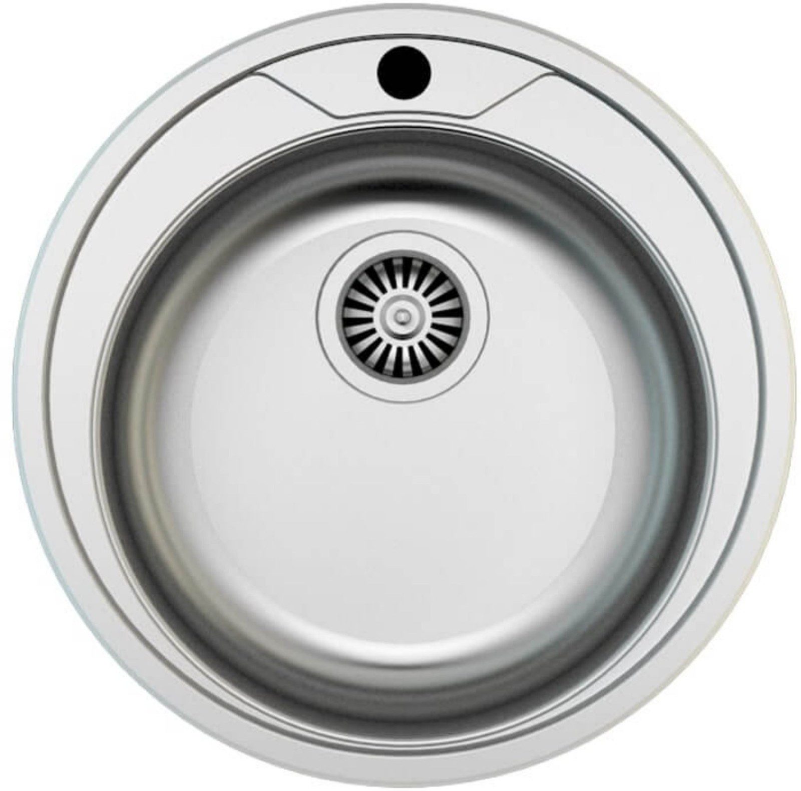 Faizee Möbel Edelstahlspüle Edelstahl Einbauküchenspüle Spülbecken verschiedene Modelle Siphon, Rund, 51/12 cm