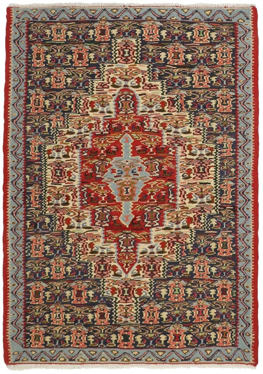 Handgeknüpfter Orientteppich Kelim / Orientteppich mm Höhe: 75x106 Nain Perserteppich, Senneh Trading, rechteckig, 4