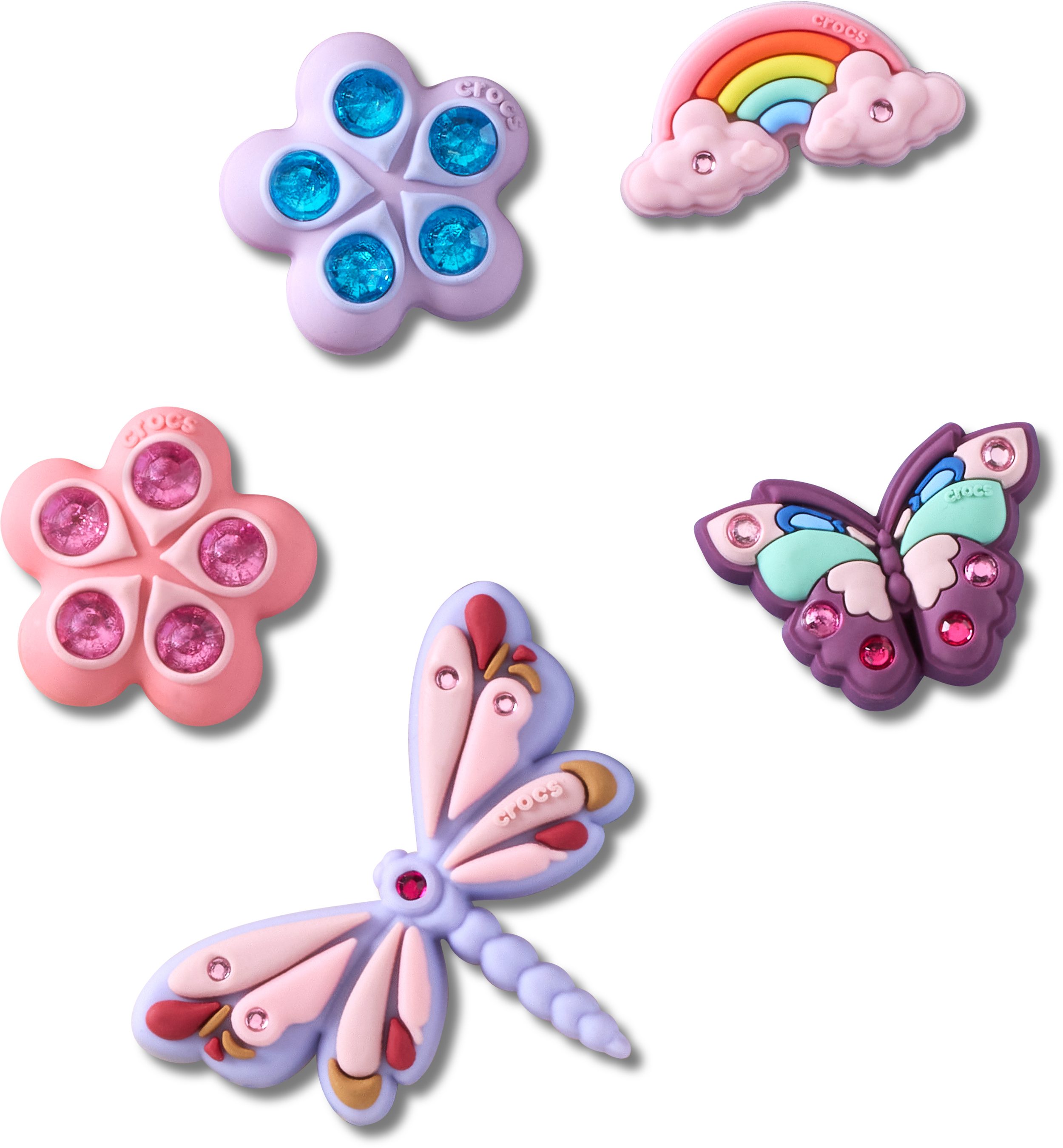 Crocs Schuhanstecker Jibbitz™ Magical Garden Bug (Set, 5-tlg., Kein Spielzeug. Nicht für Kinder unter 3 Jahren geeignet), Anstecker für Crocs Schuhe in Pastellfarben