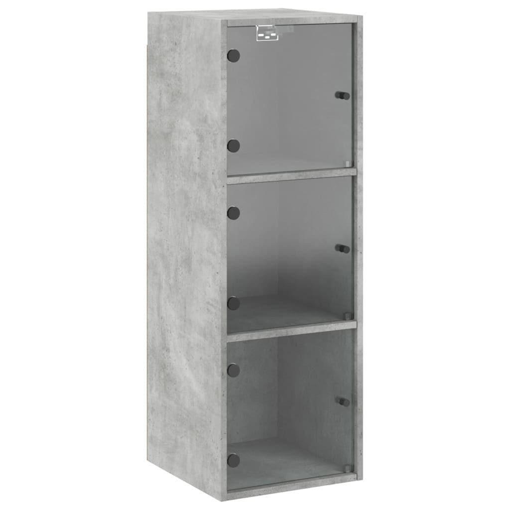 vidaXL Glashängeschrank Wandschrank mit Glastüren Betongrau günstig online kaufen