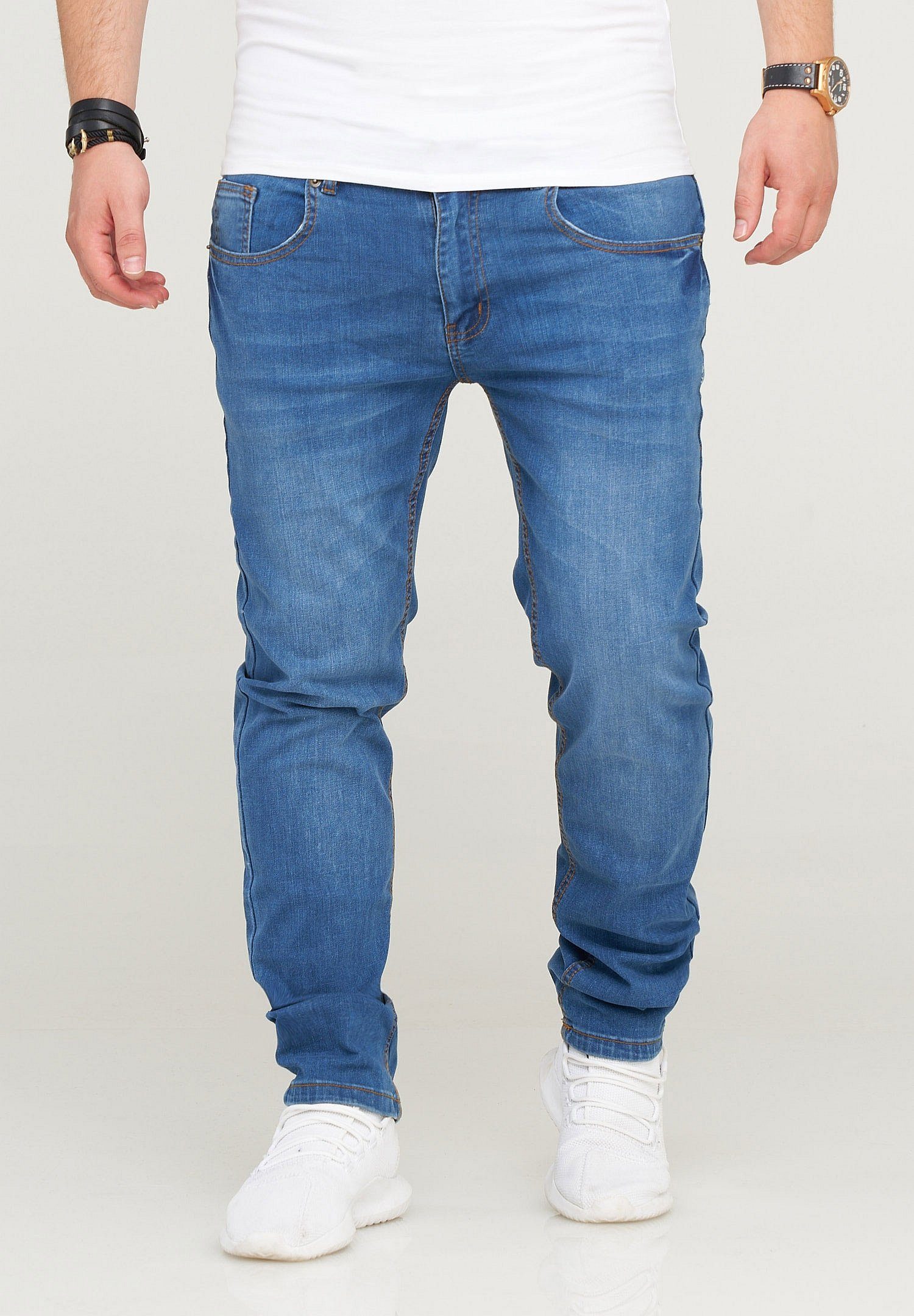 hellblau Slim-fit-Jeans 5-Pocket-Stil QUIRIN klassischen im SOULSTAR
